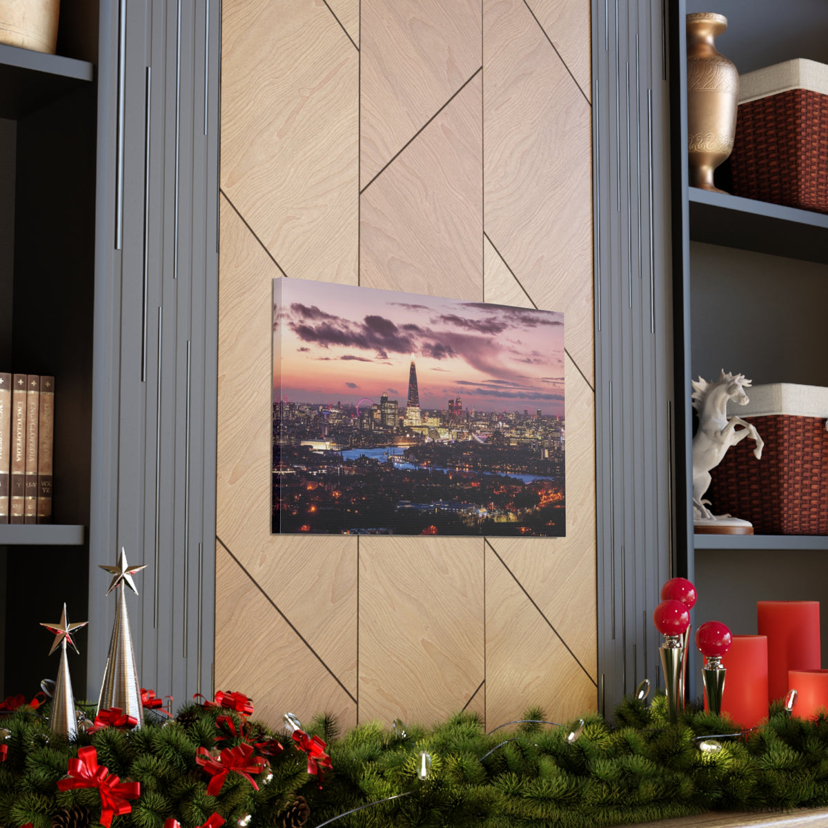 London Night Skyline Canvas Artwork High-Quality Breathtaking Stunning Cityscape for Home Decor Ready to Hang-Express Your Love Gifts