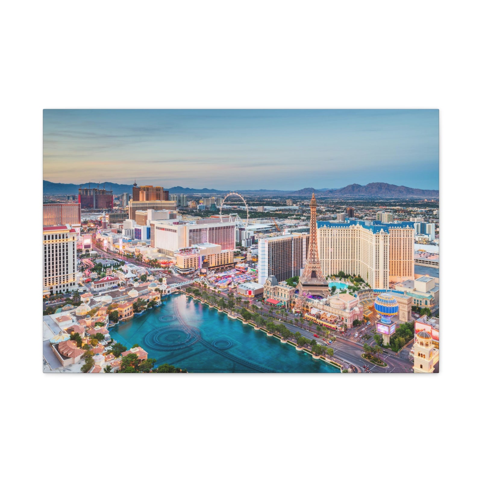 Las Vegas Daytime Skyline Canvas Artwork High-Quality Breathtaking Stunning Cityscape for Home Decor Ready to Hang-Express Your Love Gifts