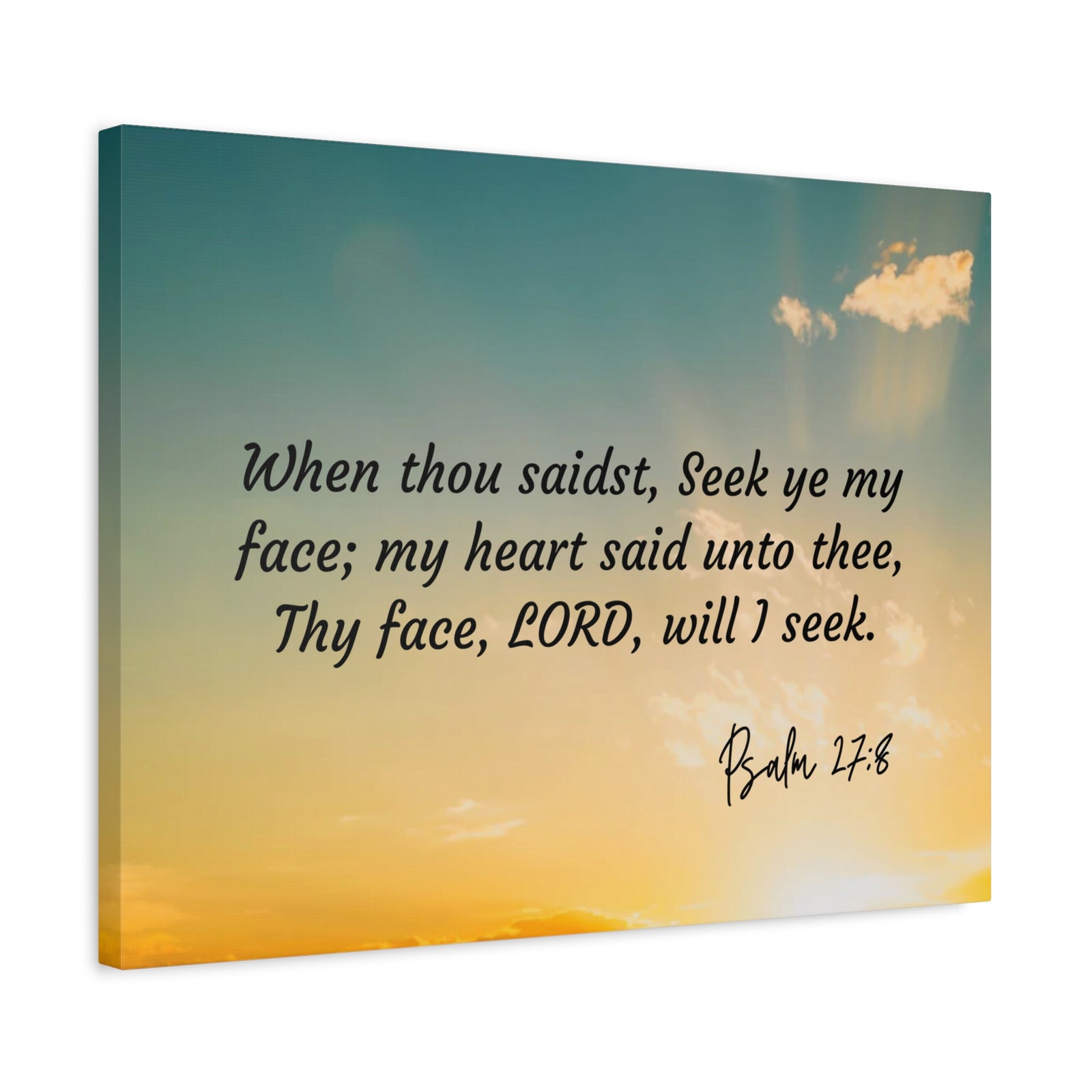Scripture Walls Seek Psalms 27:8 Bible Verse Canvas Christian Wall Art Ready to Hang-Express Your Love Gifts