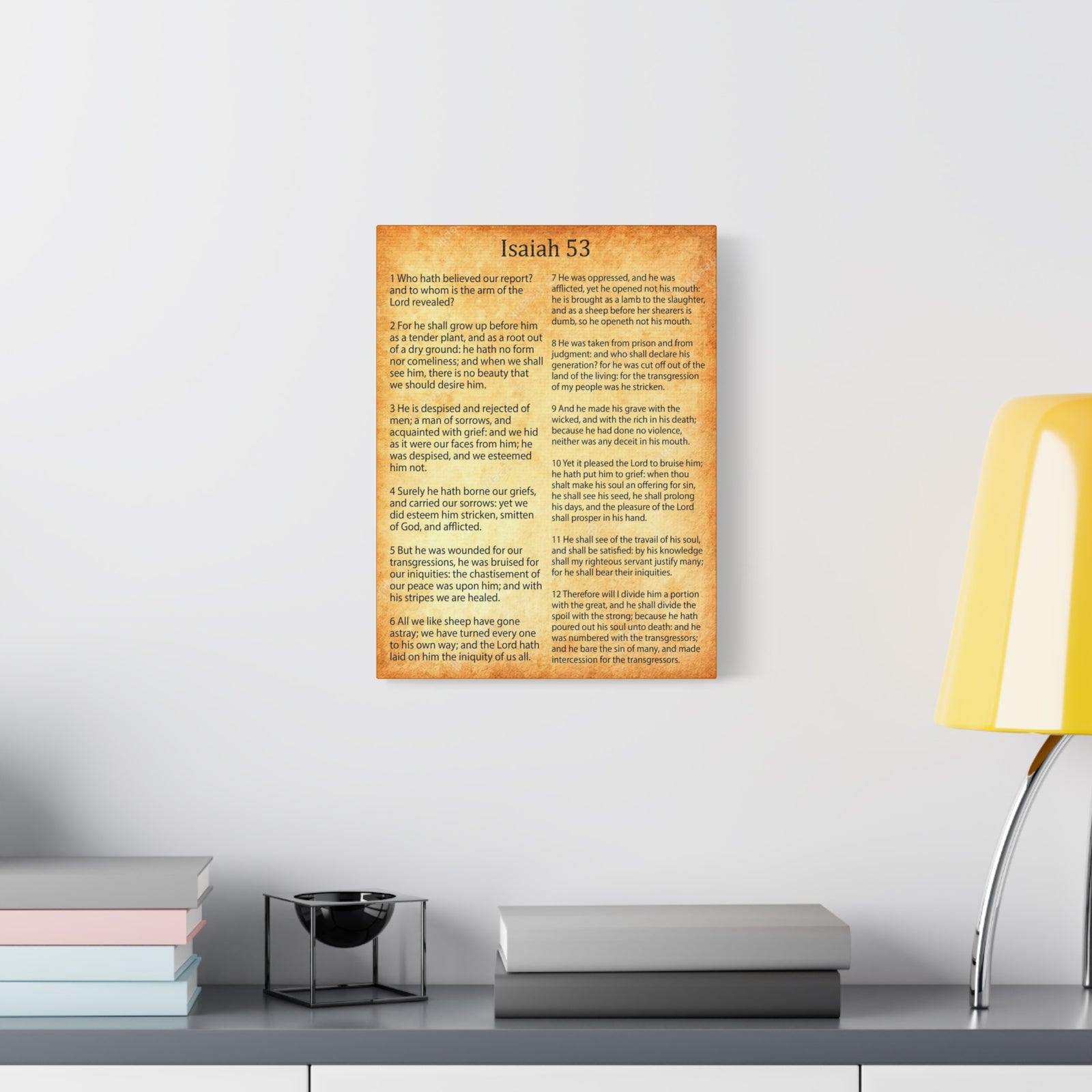 Scripture Walls Coming of Christ Isaiah 53 Chapter Gold Christian Wall Art Print Ready to Hang Unframed-Express Your Love Gifts