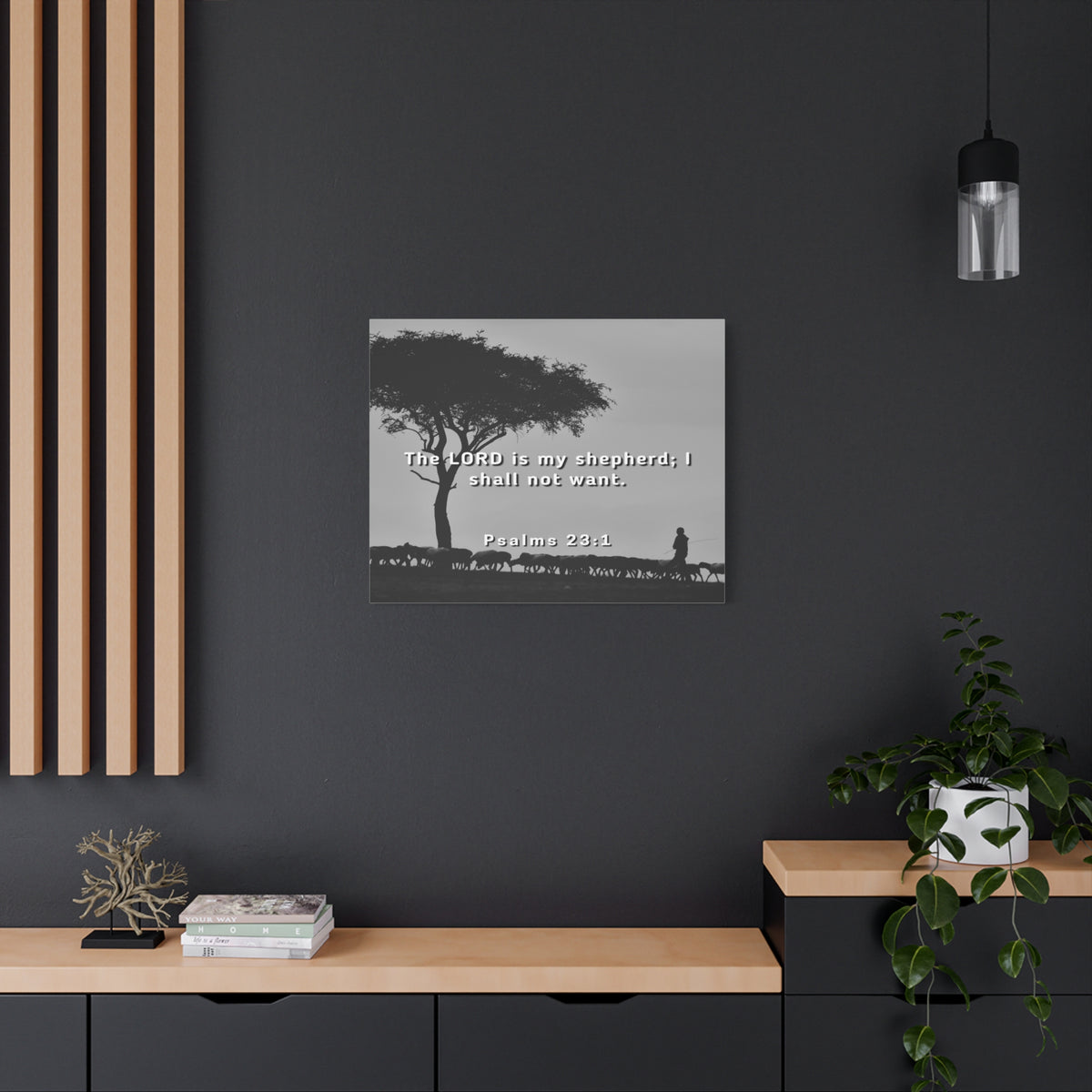 Scripture Canvas My Shepherd Psalms 23:1 Christian Wall Art Bible Verse Print Ready to Hang-Express Your Love Gifts