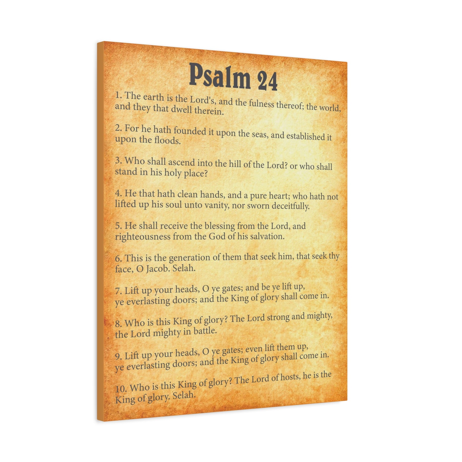 Scripture Walls Psalm 24 Gold Bible Chapter Canvas Christian Wall Art Ready to Hang-Express Your Love Gifts