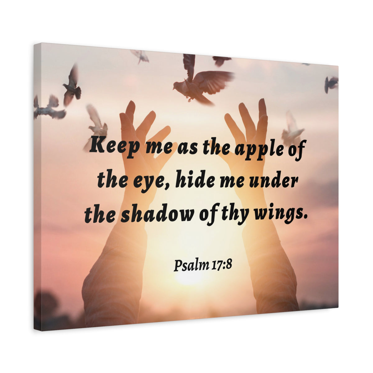 Scripture Walls Thy Wings Psalm 17:8 Bible Verse Canvas Christian Wall Art Ready to Hang-Express Your Love Gifts