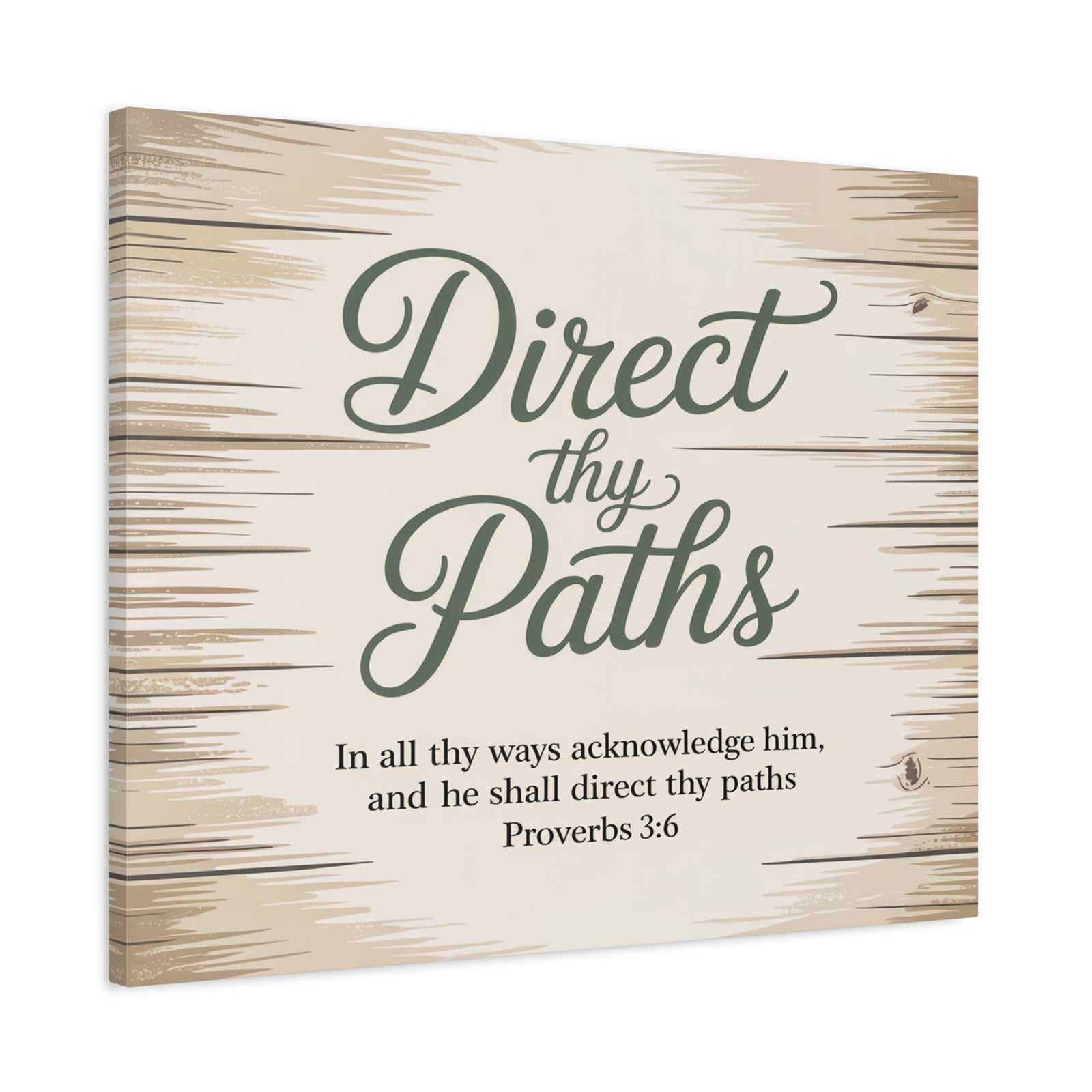 Scripture Canvas Direct Thy Paths Proverbs 3:6 Christian Wall Art Bible Verse Print Ready to Hang-Express Your Love Gifts