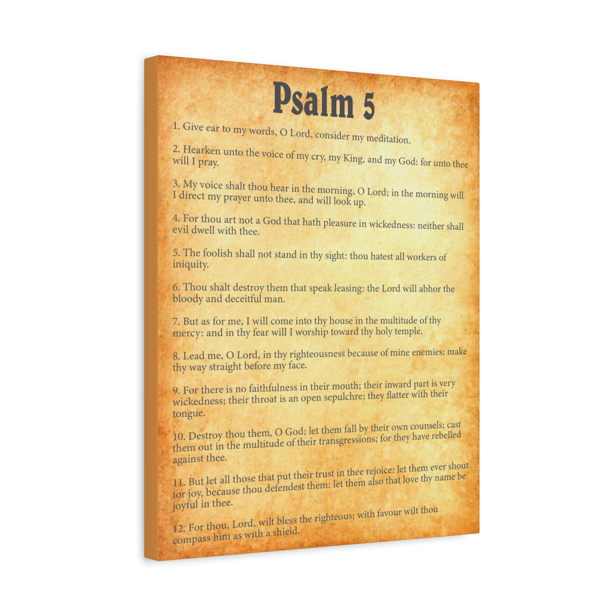Scripture Walls Psalm 5 Gold Bible Chapter Canvas Christian Wall Art Ready to Hang-Express Your Love Gifts