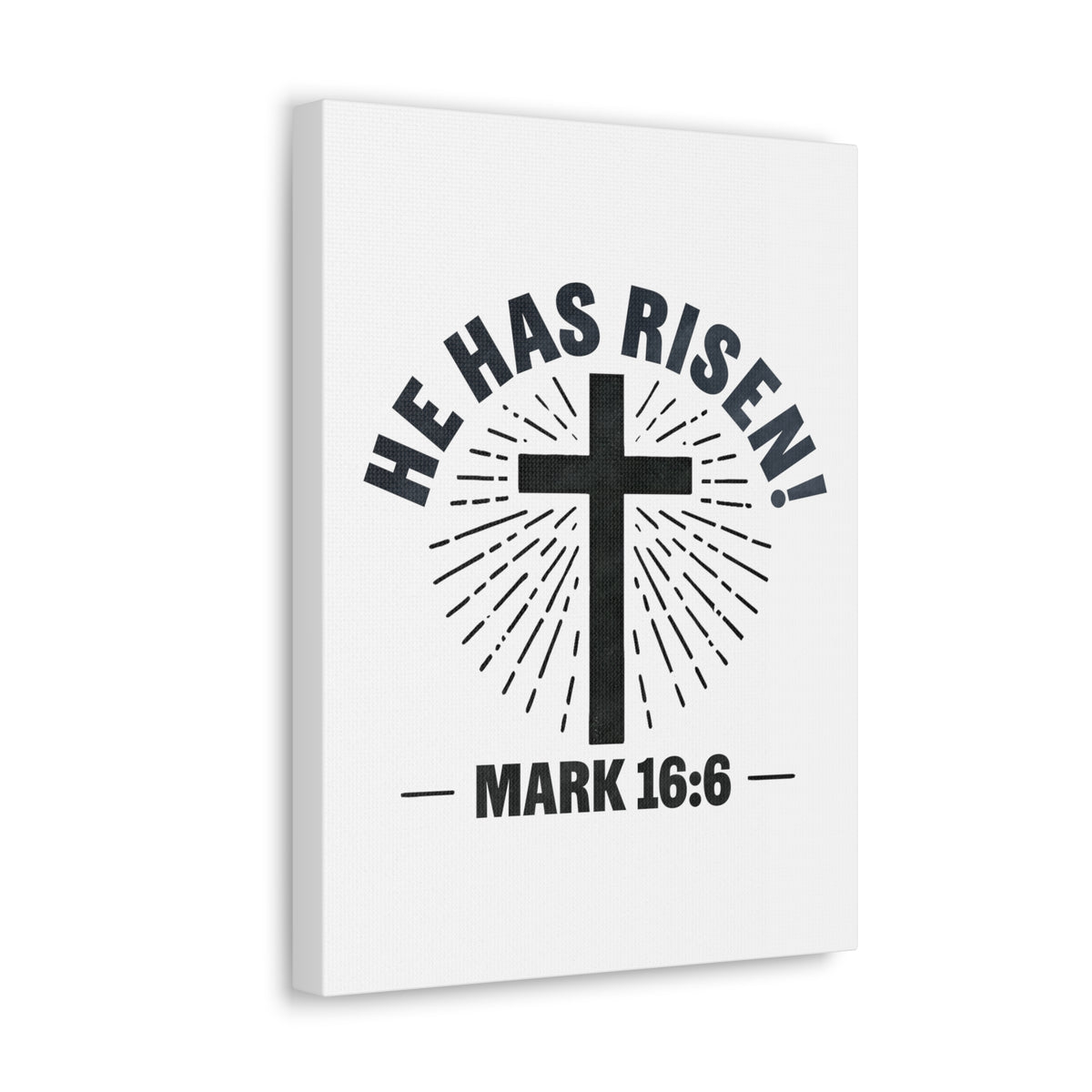 Scripture Walls Mark 16:6 He Has Risen! Cross Bible Verse Canvas Christian Wall Art Ready to Hang Unframed-Express Your Love Gifts