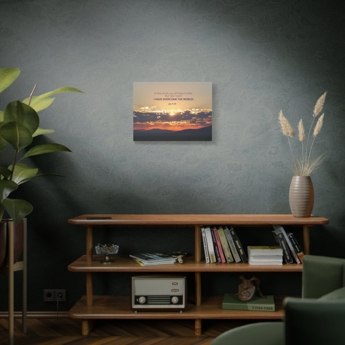 Scripture Walls Overcome The World John 16:33 Bible Verse Canvas Christian Wall Art Ready to Hang-Express Your Love Gifts