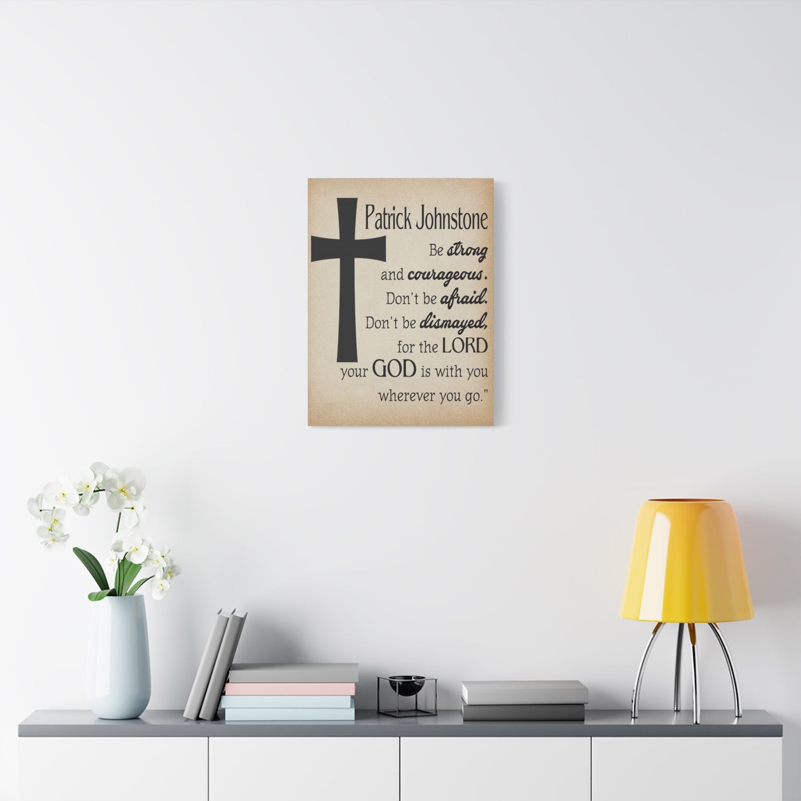 Scripture Walls Personalized Joshua 1:9 Cross Bible Chapter Canvas Christian Wall Art Ready to Hang-Express Your Love Gifts