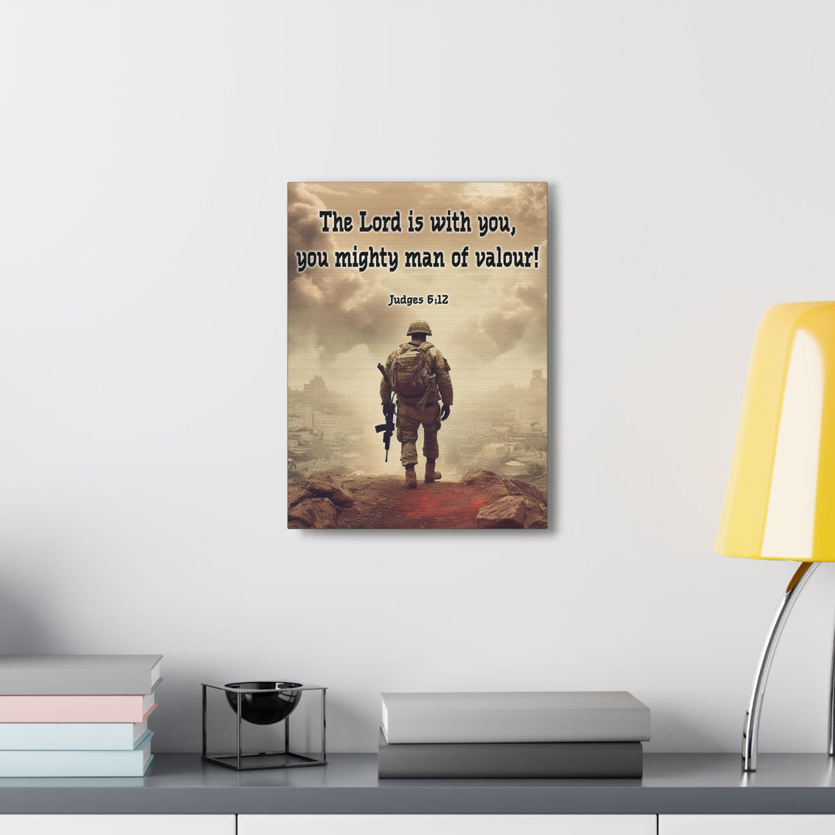 Scripture Walls Divine Valor: A Soldier's Journey Judges 6:12 Christian Wall Art Print Ready to Hang Unframed-Express Your Love Gifts