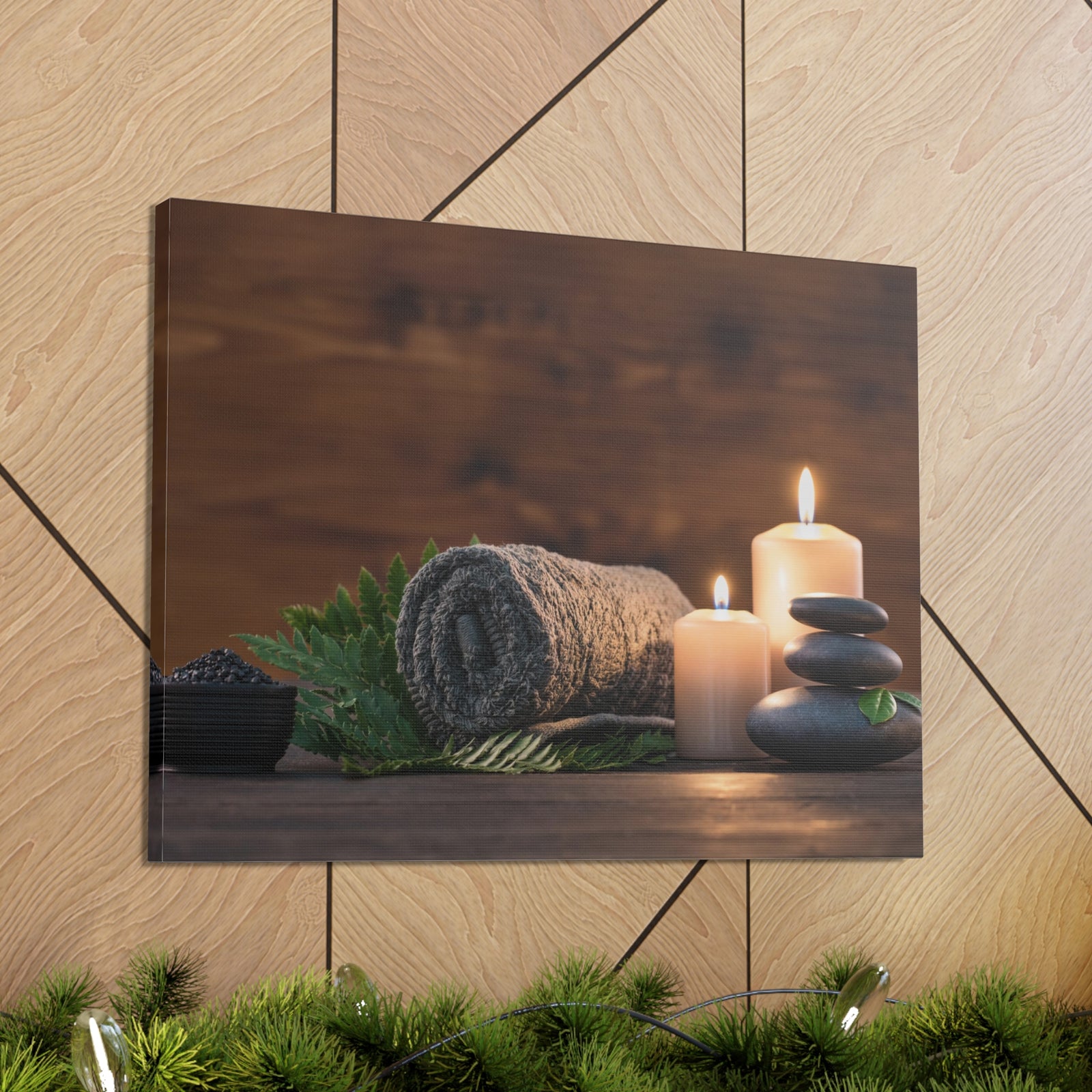 Towel on Fern Forest Floral Nature Photography Canvas Wall Art for Home Decor Ready-to-Hang-Express Your Love Gifts