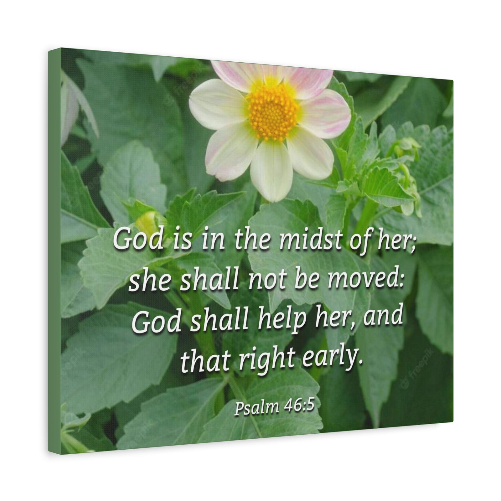 Scripture Canvas God Shall Help Her Psalm 46:5 Christian Wall Art Bible Verse Print Ready to Hang-Express Your Love Gifts