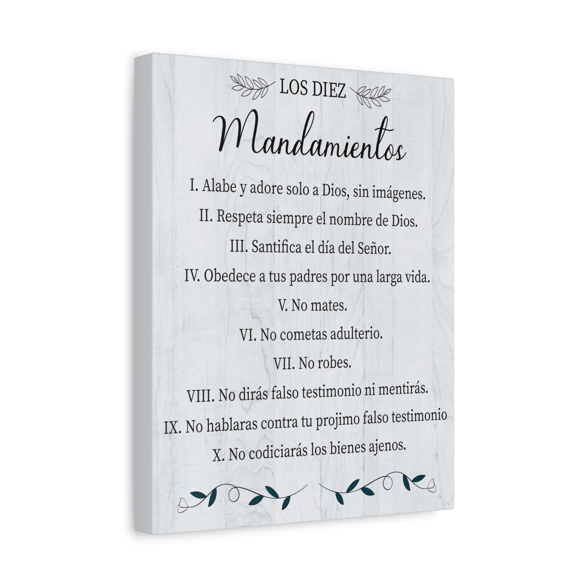 Los Diez Mandamientos 10 Commandments Exodus 20:2-17 Spanish Portrait Christian Wall Art Bible Verse Print Ready to Hang-Express Your Love Gifts
