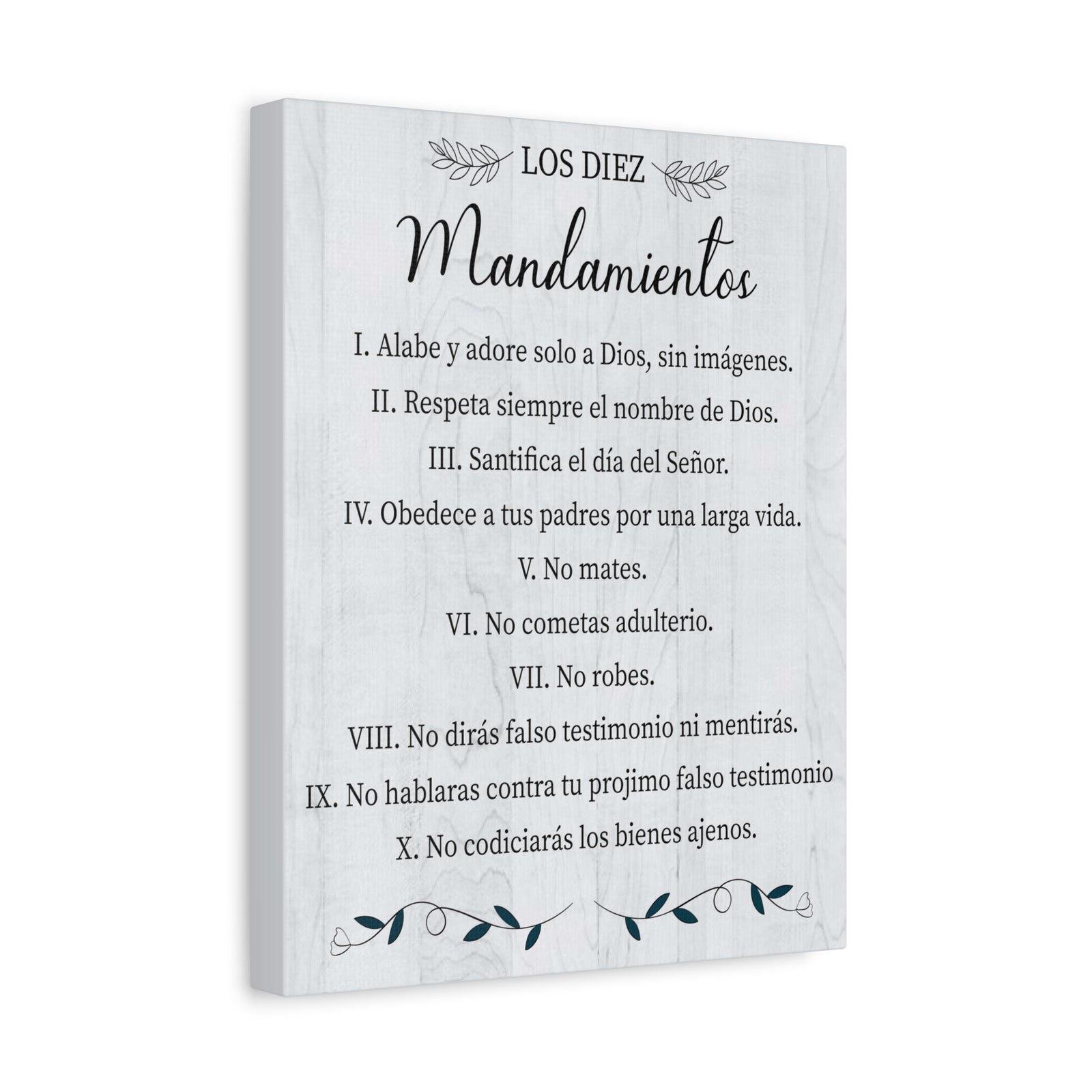 Los Diez Mandamientos 10 Commandments Exodus 20:2-17 Spanish Portrait Christian Wall Art Bible Verse Print Ready to Hang-Express Your Love Gifts
