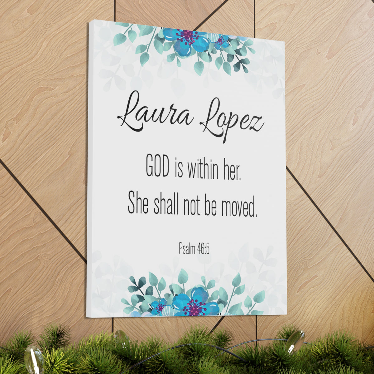 Personalized Scripture Walls God Is Within Her Psalm 46:5 Bible Chapter Canvas Christian Wall Art Ready to Hang-Express Your Love Gifts