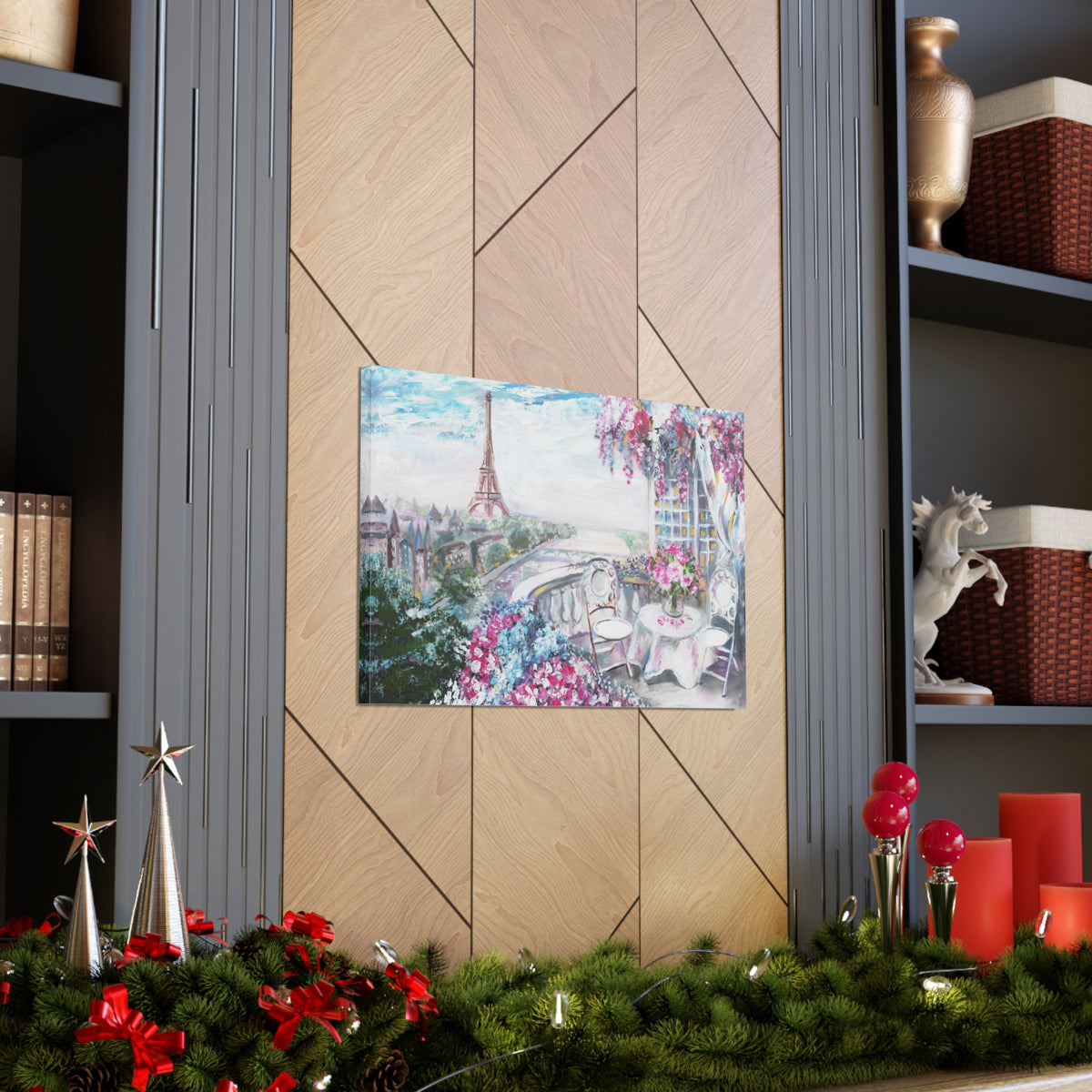 Paris Pink Eiffel Tower France Canvas Artwork High-Quality Breathtaking French City for Home Decor Ready to Hang-Express Your Love Gifts