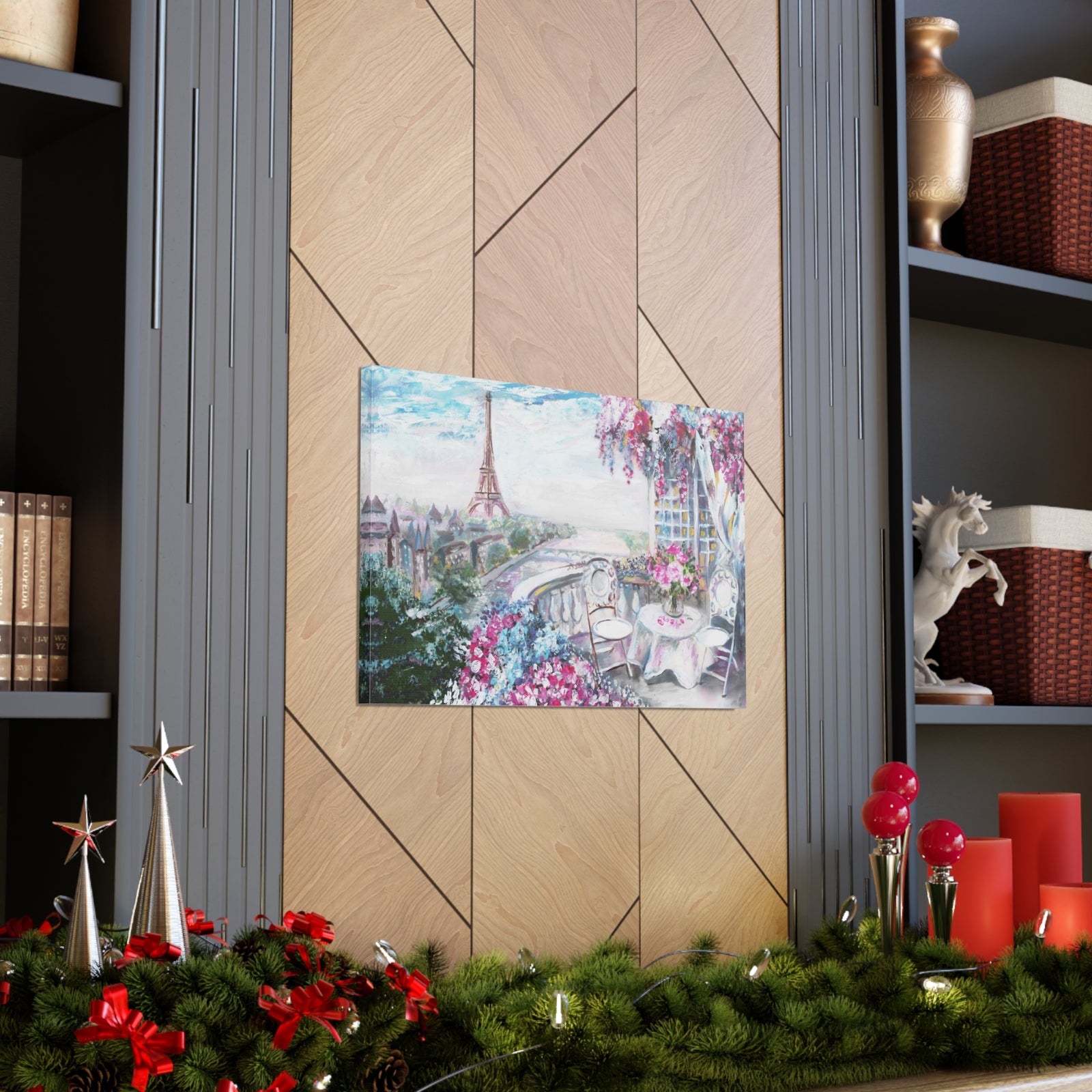 Paris Pink Eiffel Tower France Canvas Artwork High-Quality Breathtaking French City for Home Decor Ready to Hang-Express Your Love Gifts