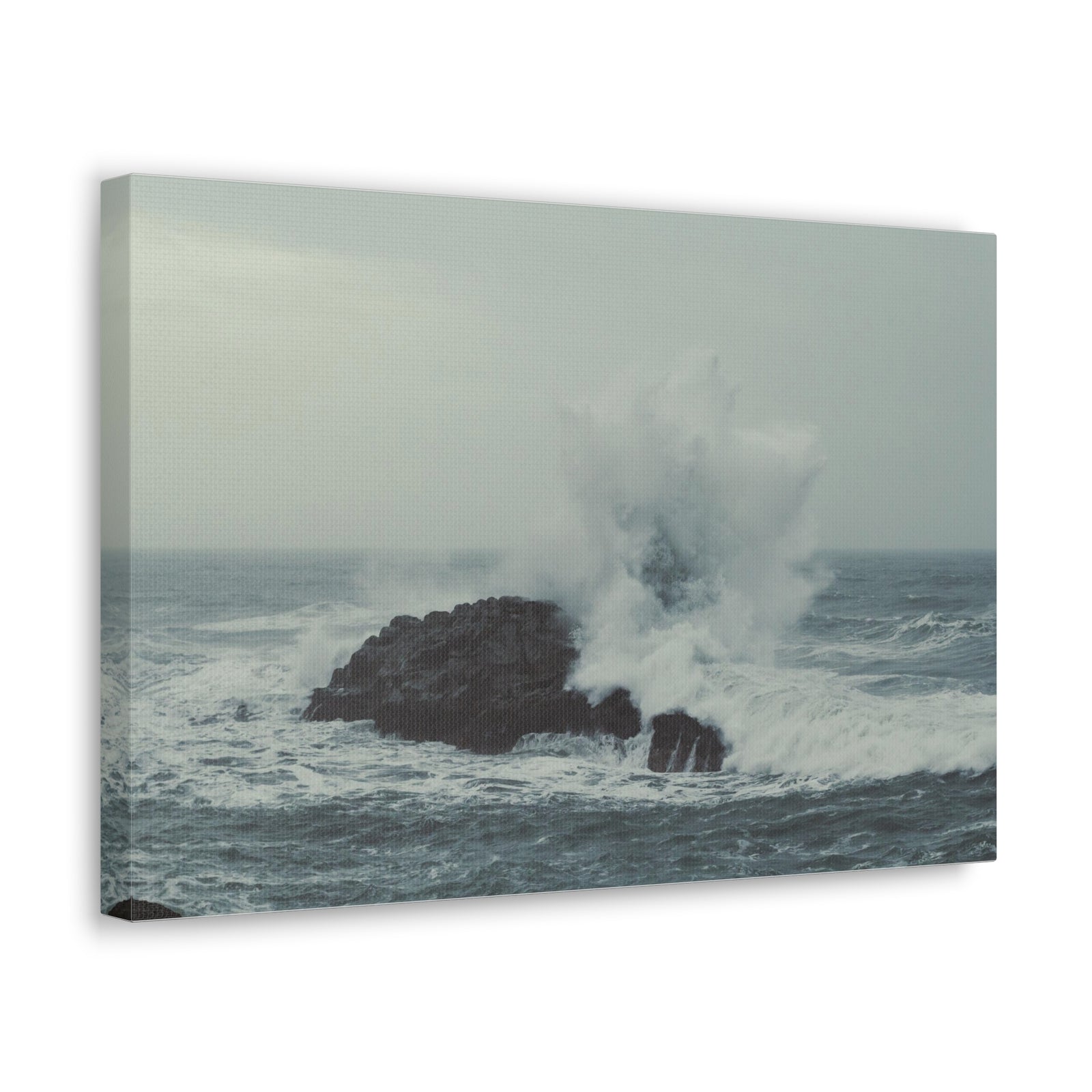 Splashing Water Rock Ocean Landscape Ocean Canvas Wall Art for Home Decor Ready-to-Hang-Express Your Love Gifts
