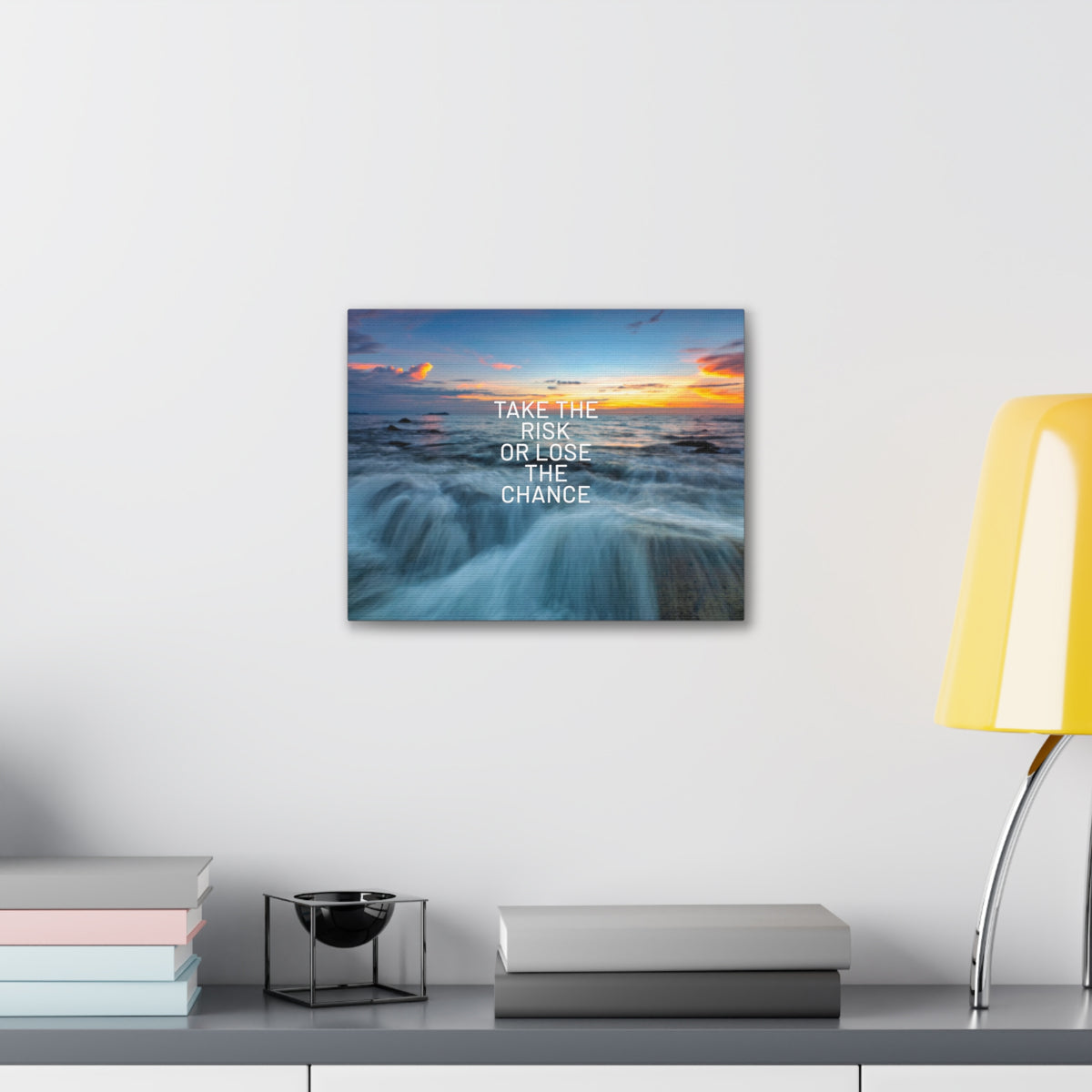 Inspirational Quote Canvas Take The Risk Motivational Print Ready to Hang Artwork-Express Your Love Gifts