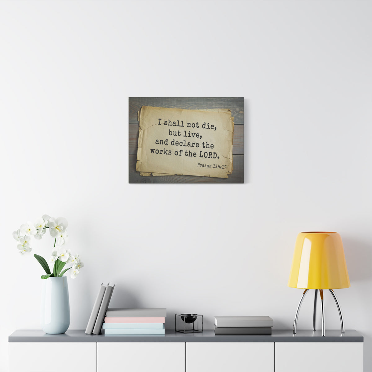 Scripture Walls Works Of The Lord Psalms 118:17 Bible Verse Canvas Christian Wall Art Bible Verse Print Ready To Hang-Express Your Love Gifts