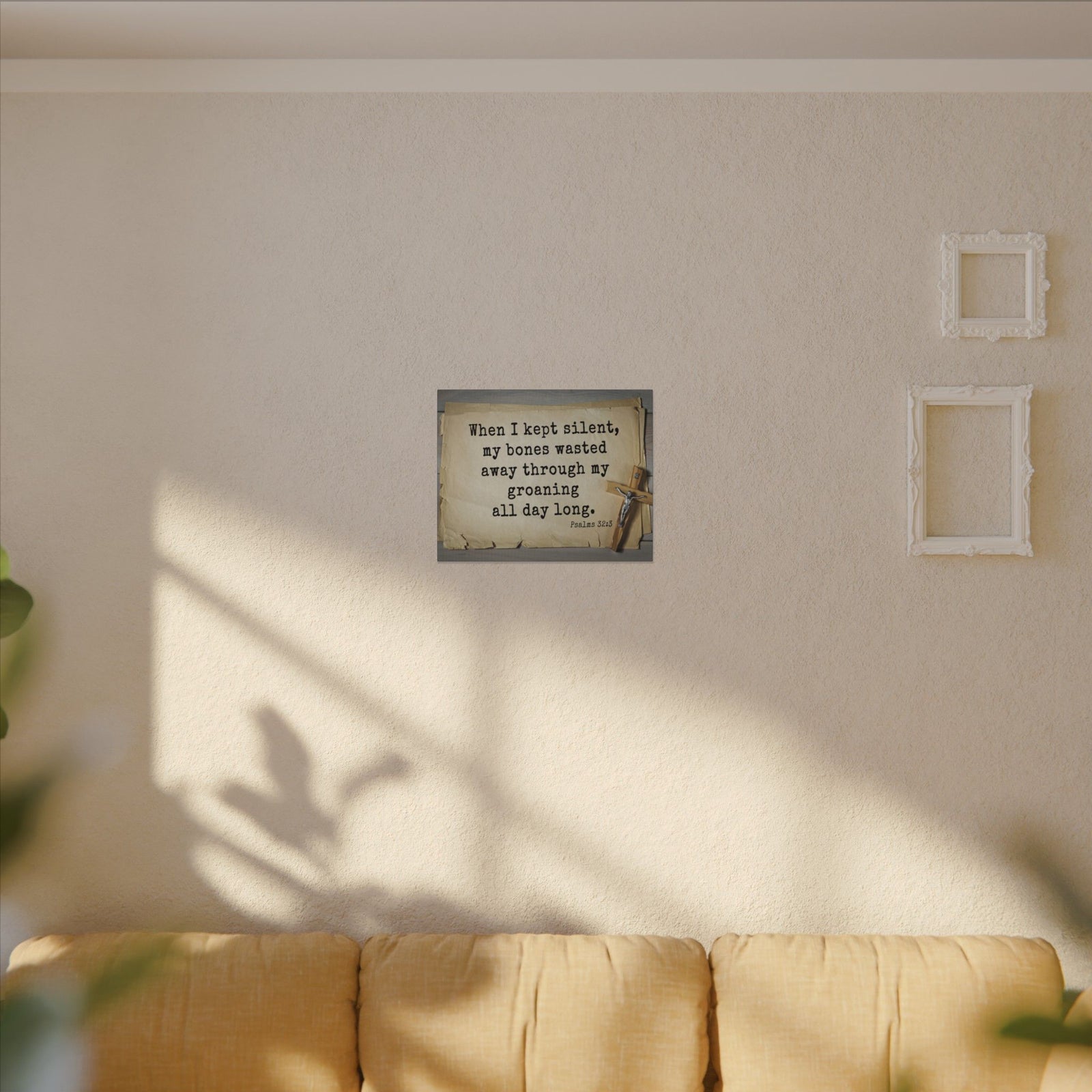 Scripture Walls All Day Long Psalms 32:3 Bible Verse Canvas Christian Wall Art Ready to Hang-Express Your Love Gifts