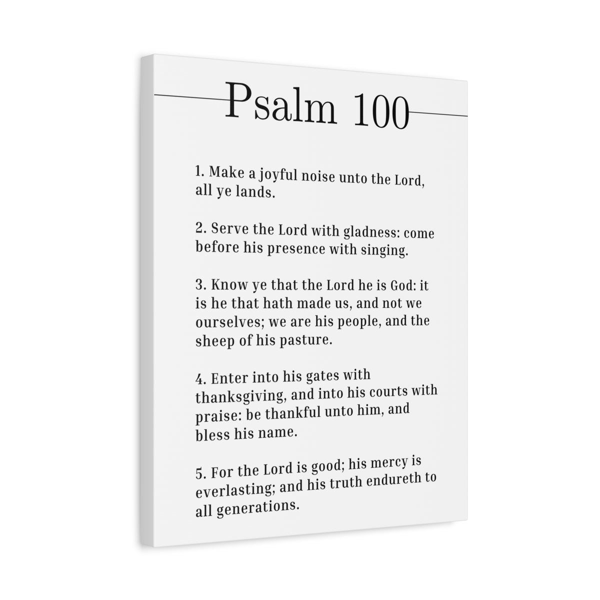 Scripture Canvas Serve The Lord With Gladness Psalm 100 Christian Wall Art Bible Verse Print Ready to Hang-Express Your Love Gifts