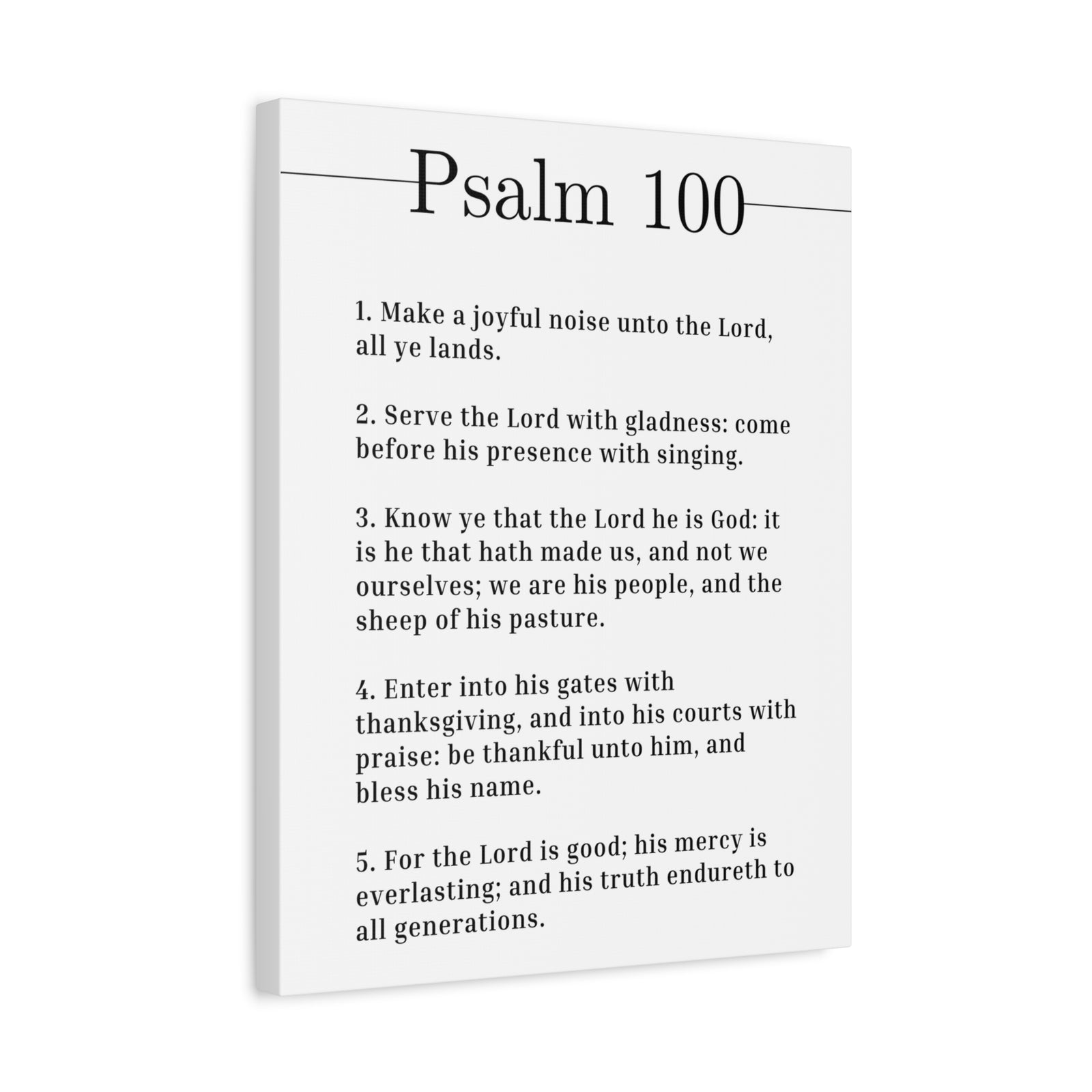 Scripture Canvas Serve The Lord With Gladness Psalm 100 Christian Wall Art Bible Verse Print Ready to Hang-Express Your Love Gifts