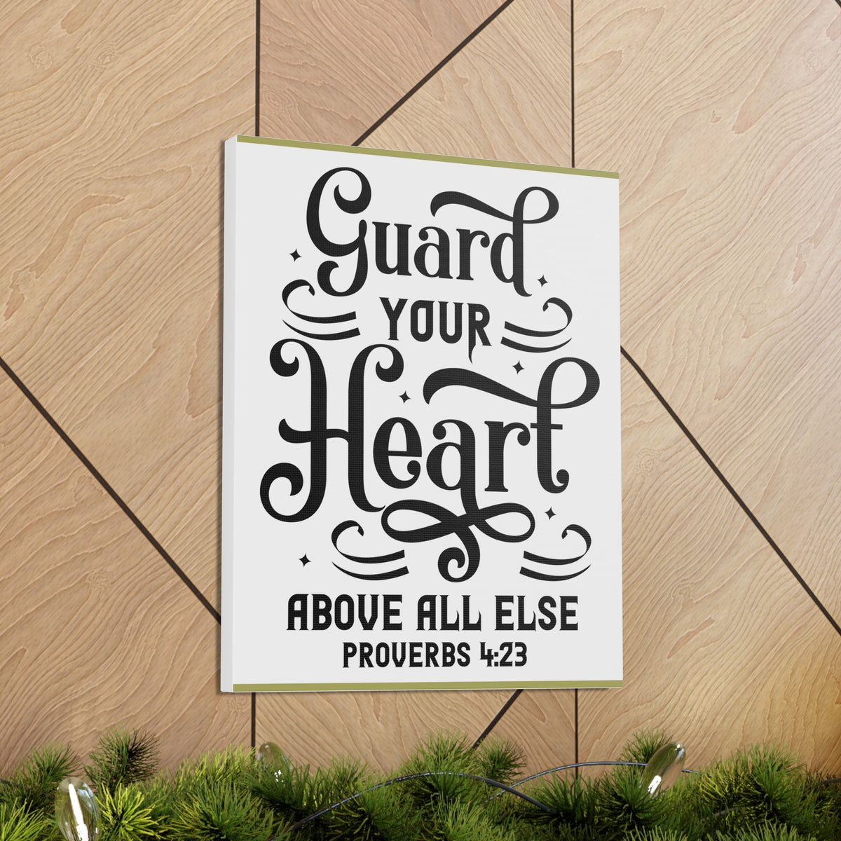 Scripture Canvas Guard Your Heart Above All Else Proverbs 4:23 Christian Wall Art Bible Verse Print Ready To Hang-Express Your Love Gifts
