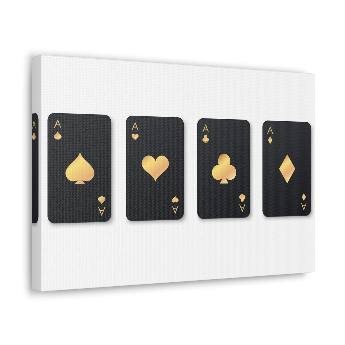 Four Black Aces Card Suits Playing Card Canvas Wall Art for Home Decor Ready-to-Hang-Express Your Love Gifts