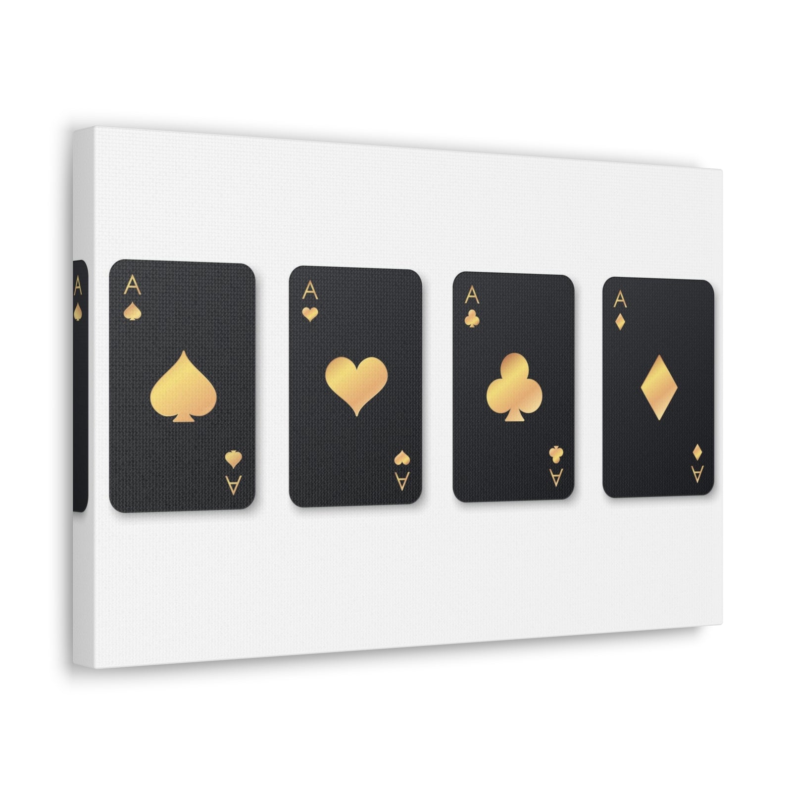 Four Black Aces Card Suits Playing Card Canvas Wall Art for Home Decor Ready-to-Hang-Express Your Love Gifts