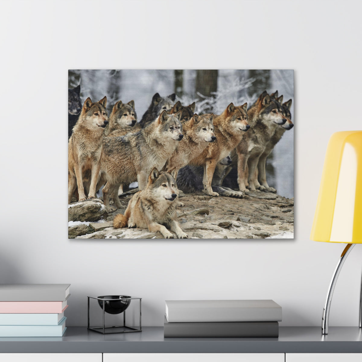 Wolf Pack Ready To Hang Stretched Canvas Wall Art-Express Your Love Gifts