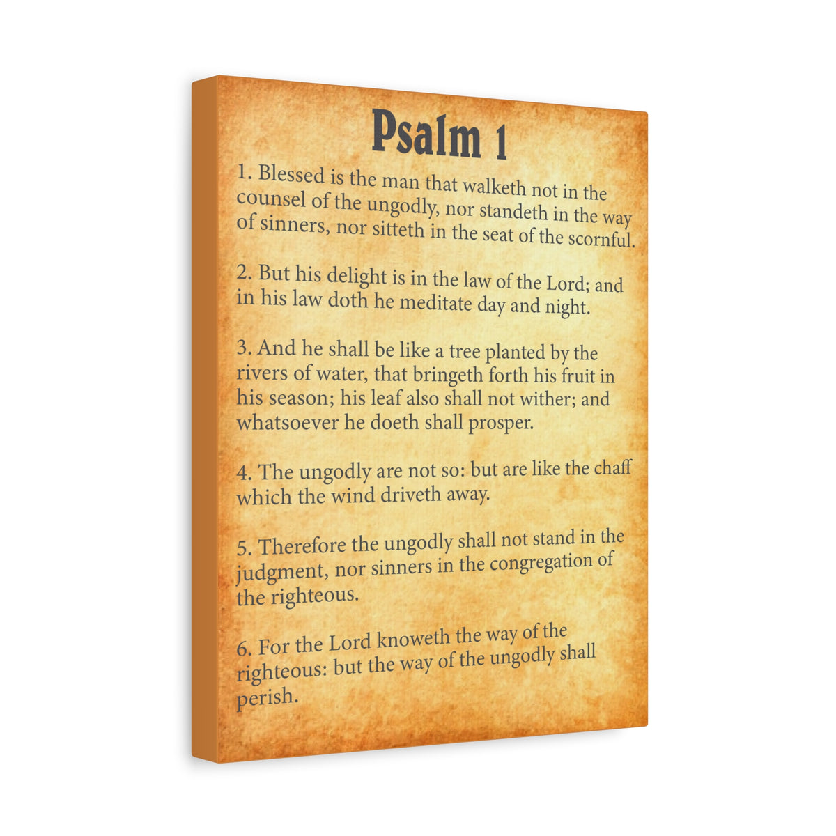 Scripture Walls Psalm 1 Gold Bible Verse Canvas Christian Wall Art Ready to Hang-Express Your Love Gifts