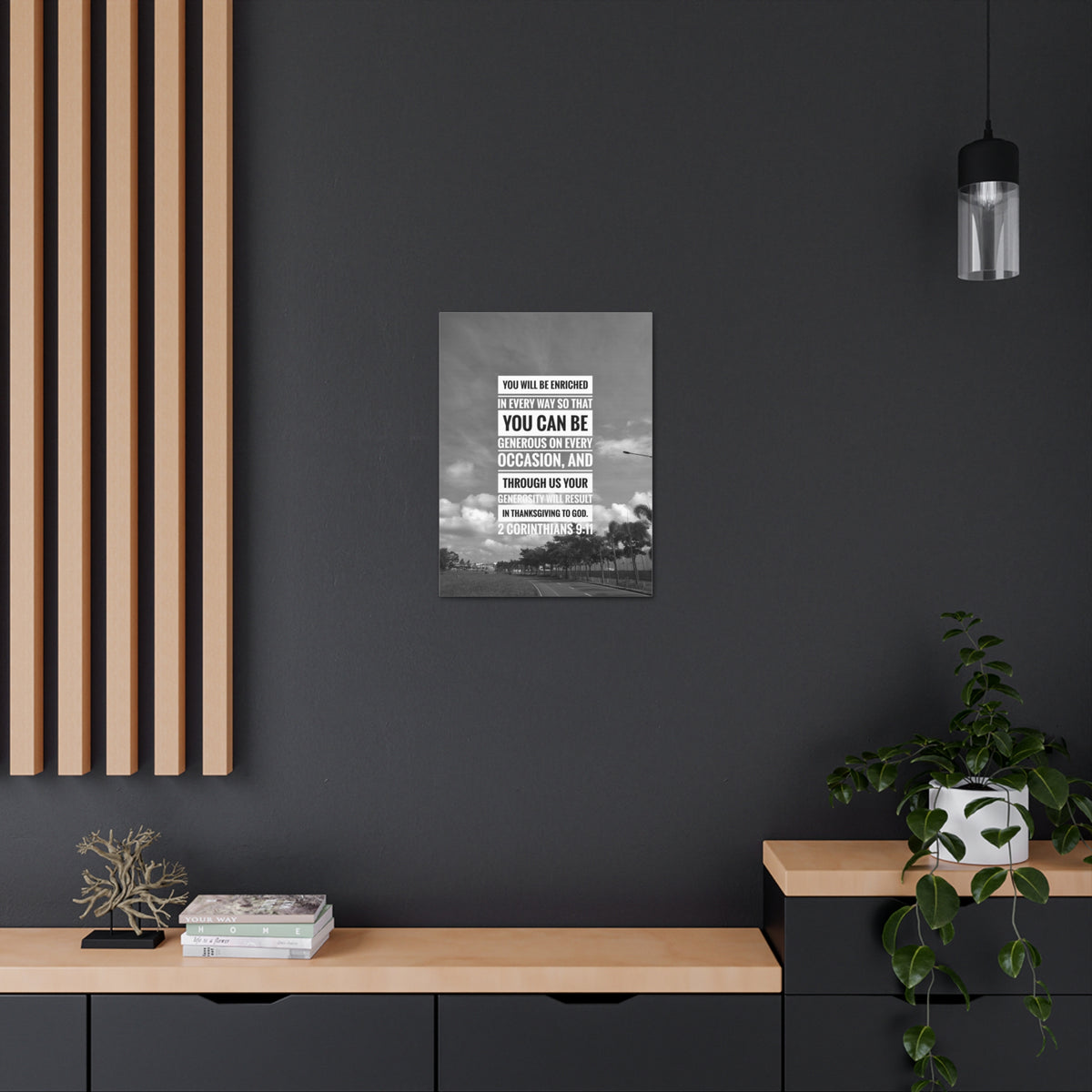 Scripture Canvas You Will Be Enriched 2 Corinthians 9:11 Christian Wall Art Bible Verse Print Ready to Hang-Express Your Love Gifts