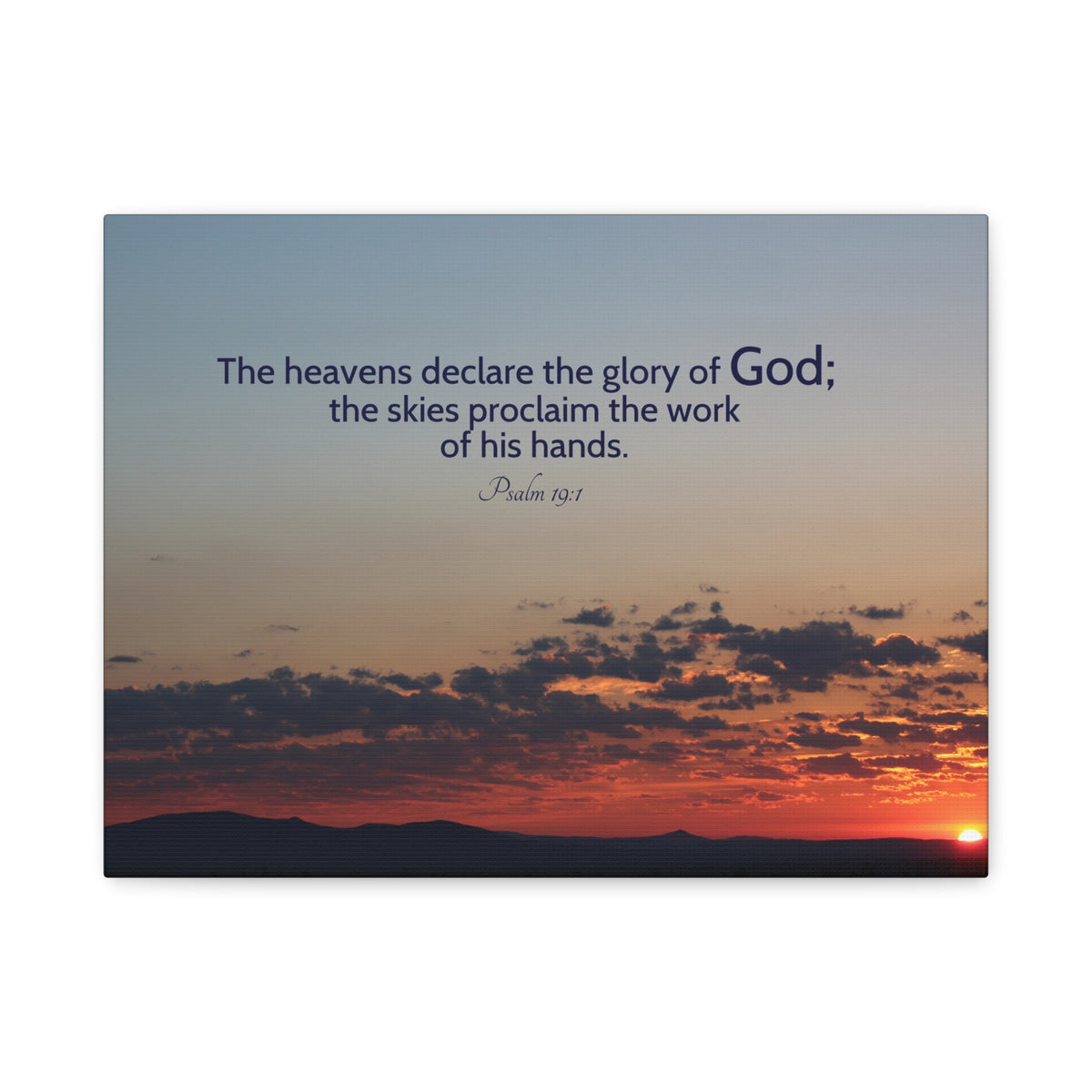 Scripture Canvas The Heavens Declare Psalm 19:1 Christian Wall Art Bible Verse Print Ready to Hang-Express Your Love Gifts