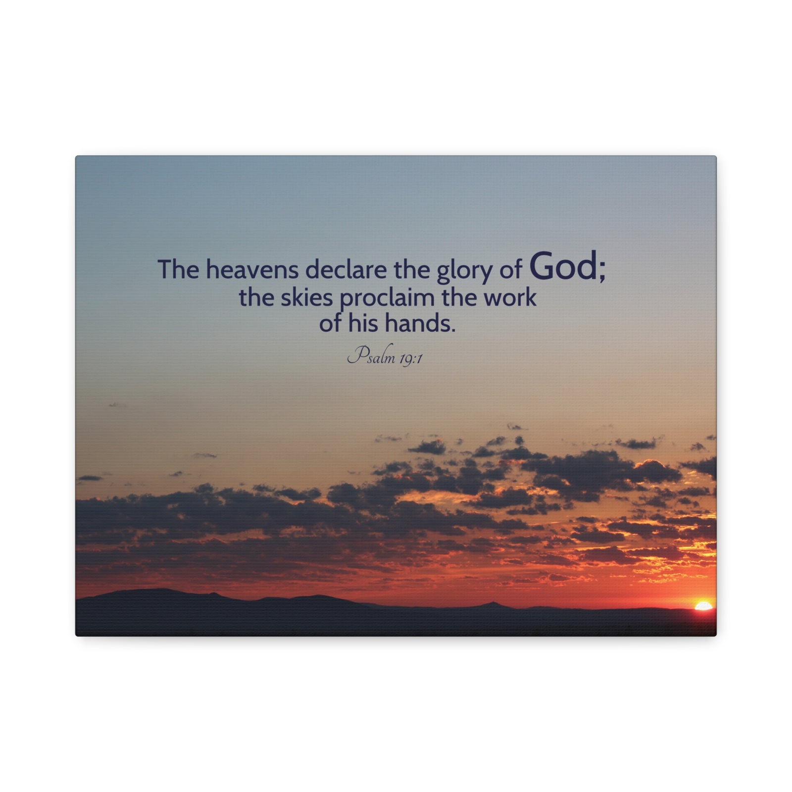 Scripture Canvas The Heavens Declare Psalm 19:1 Christian Wall Art Bible Verse Print Ready to Hang-Express Your Love Gifts