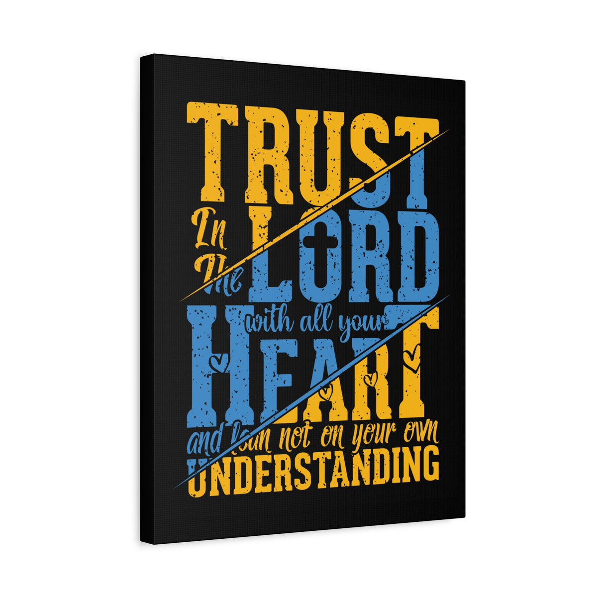 Scripture Canvas All Your Heart Psalm 23:4 Christian Wall Art Bible Verse Print Ready to Hang-Express Your Love Gifts