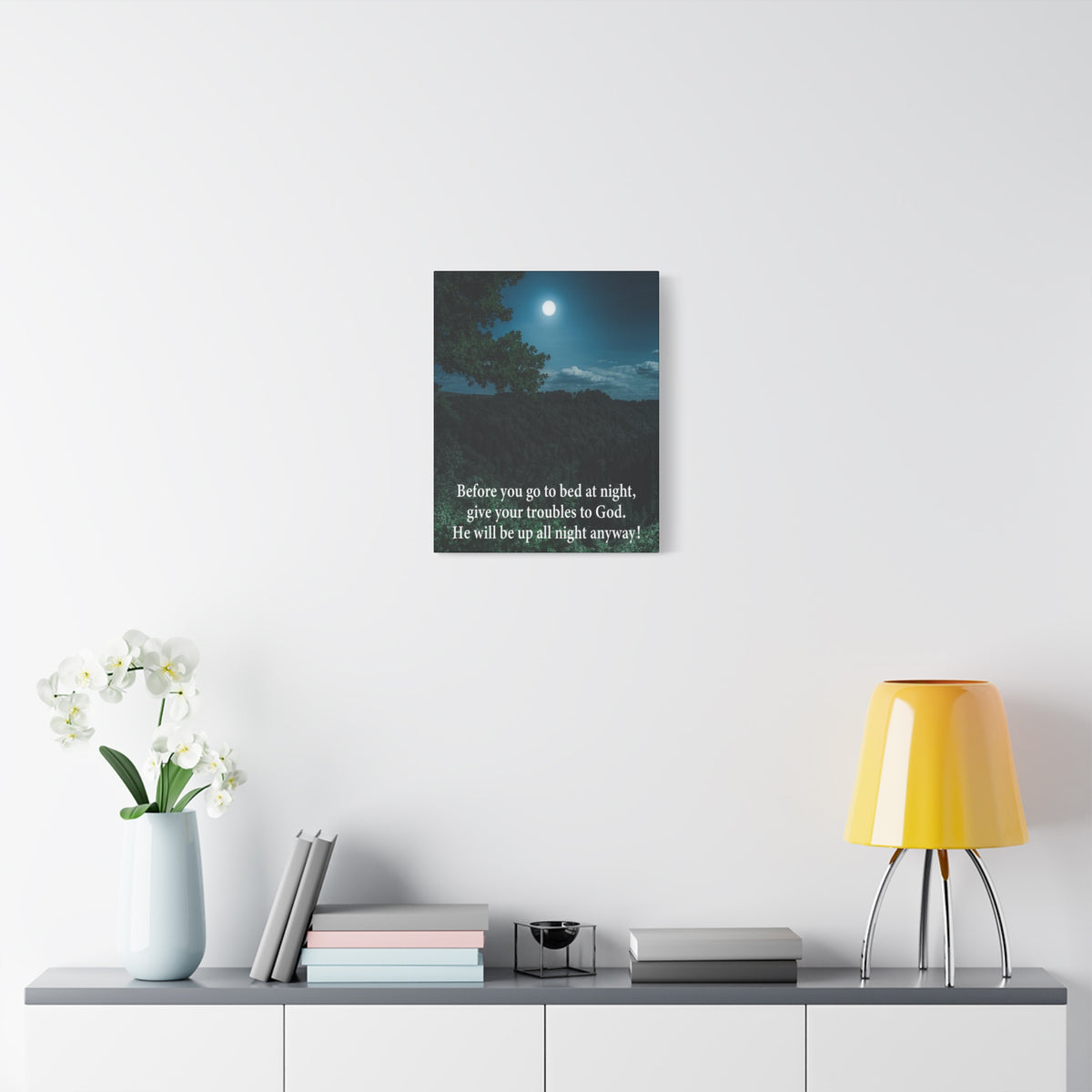 Scripture Walls God Has Your Problems Psalm 55:22 Canvas Bible Verse Christian Wall Art Ready to Hang-Express Your Love Gifts