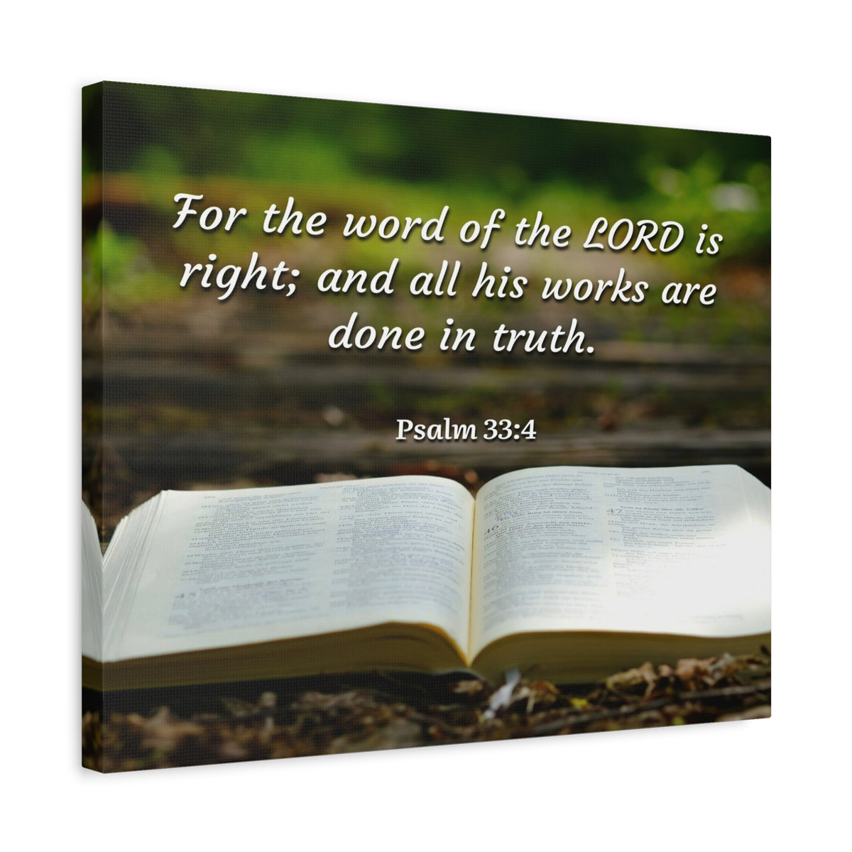 Scripture Canvas Done In Truth Psalms 33:4 Christian Wall Art Bible Verse Print Ready to Hang-Express Your Love Gifts