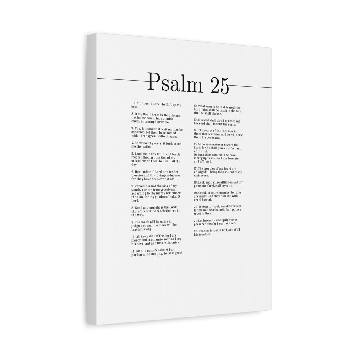 Scripture Canvas O Lord, Teach Me Thy Paths Psalm 25 Christian Wall Art Bible Verse Print Ready to Hang-Express Your Love Gifts