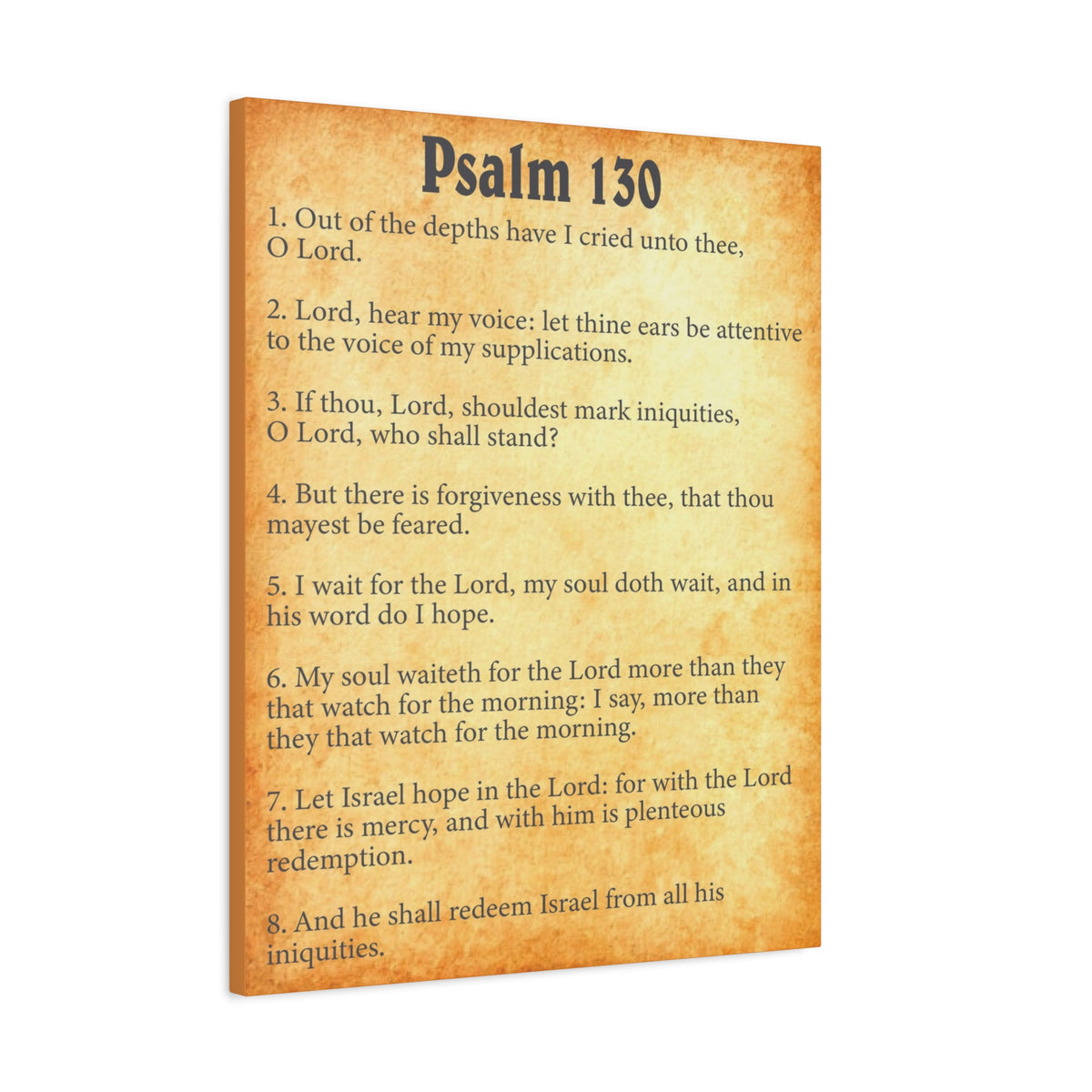 Scripture Walls Psalm 130 Gold Bible Chapter Canvas Christian Wall Art Ready to Hang-Express Your Love Gifts