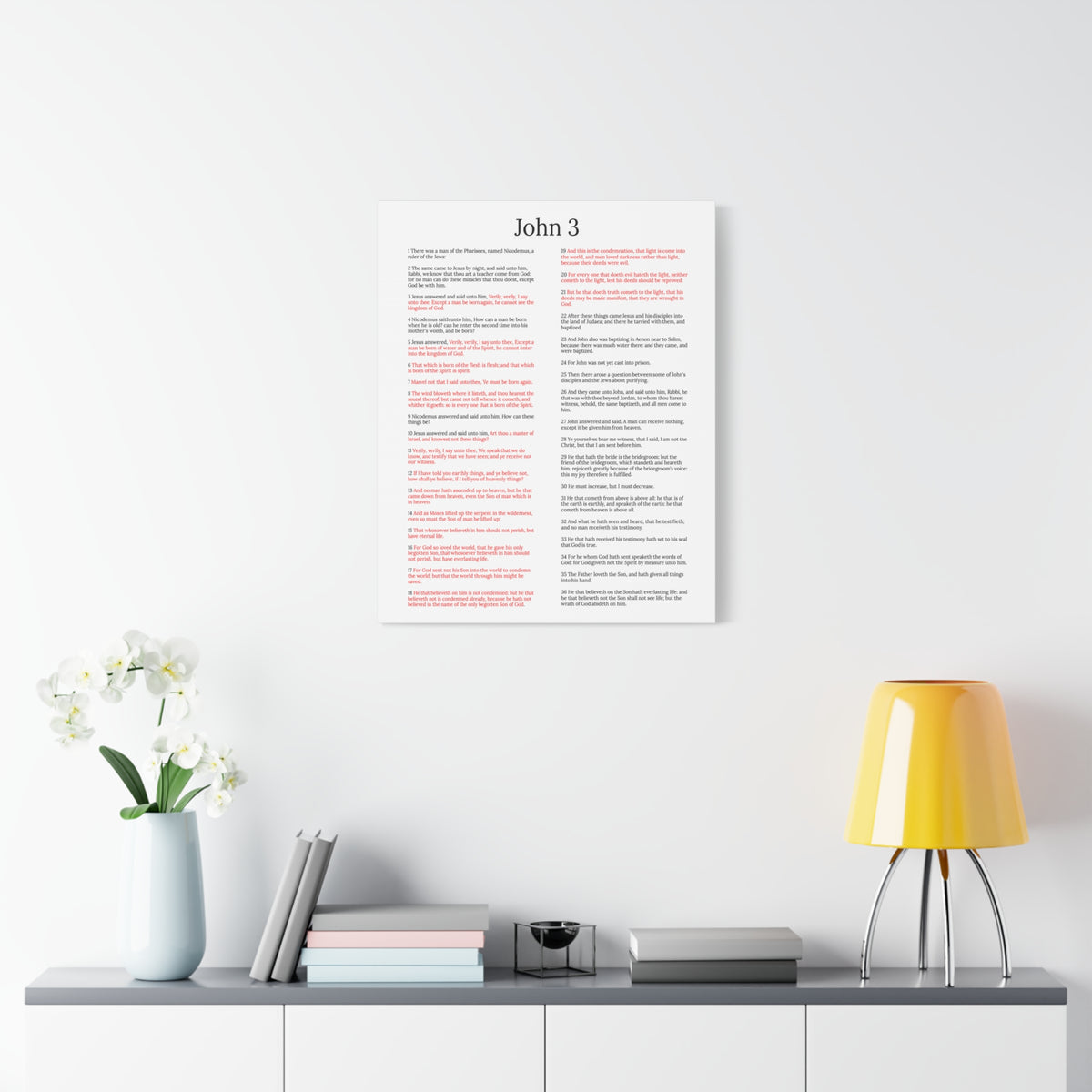 Scripture Walls Jesus and Nicodemus John 3 White Christian Wall Art Print Ready to Hang Unframed-Express Your Love Gifts