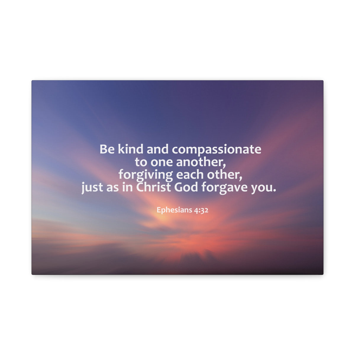 Scripture Canvas Kind and Compassionate Ephesians 4:32 Christian Wall Art Bible Verse Print Ready to Hang-Express Your Love Gifts