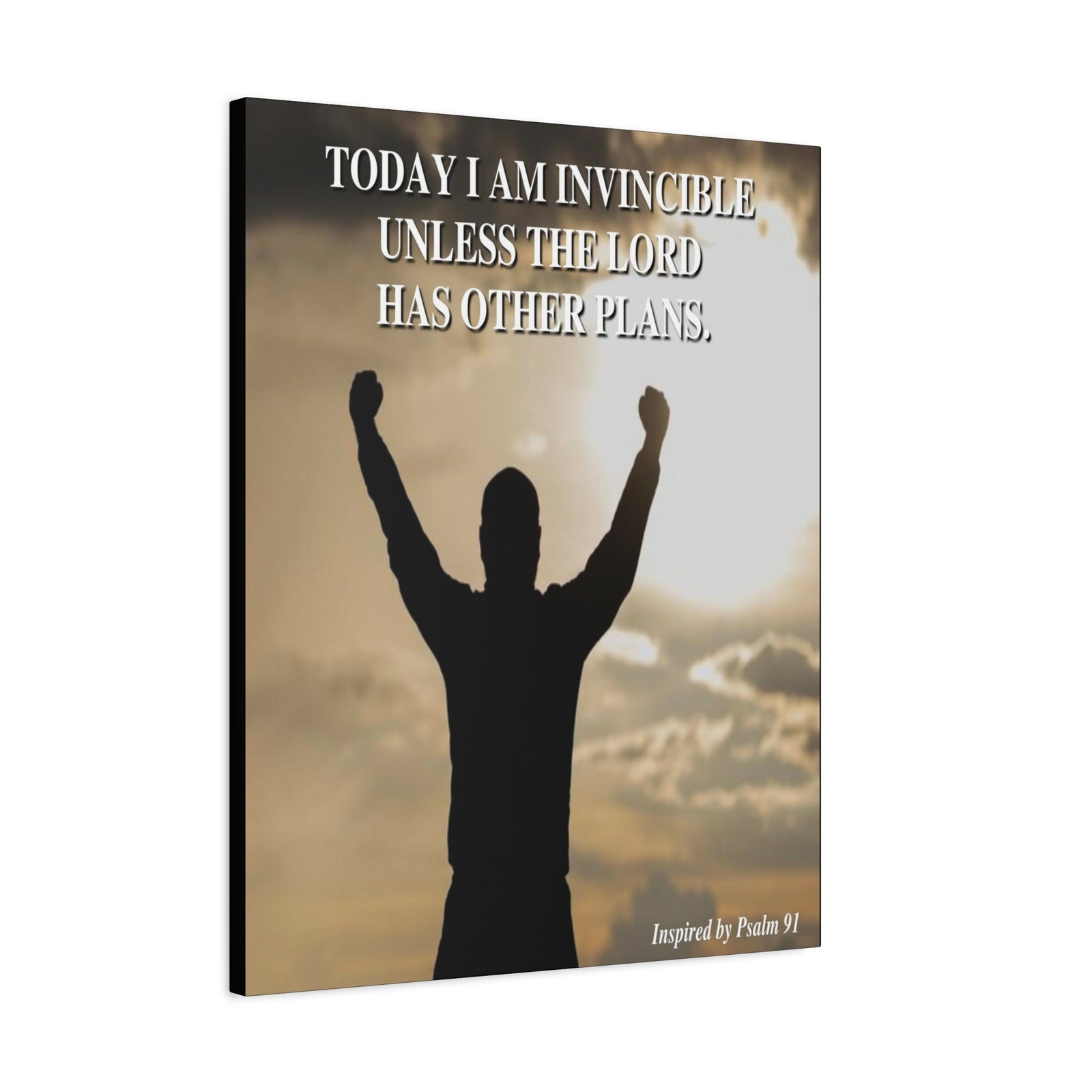 Scripture Walls Today I Am Invincible Canvas Psalm 91 Bible Verse Canvas Christian Wall Art Ready to Hang-Express Your Love Gifts