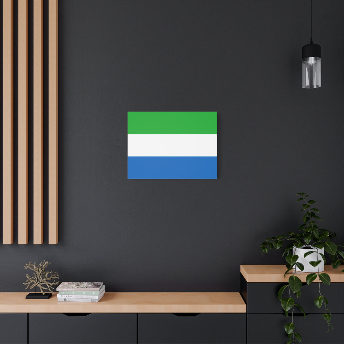 Sierra Leone Country Flag Canvas Vibrant Wall Art Unframed Home Decor-Express Your Love Gifts
