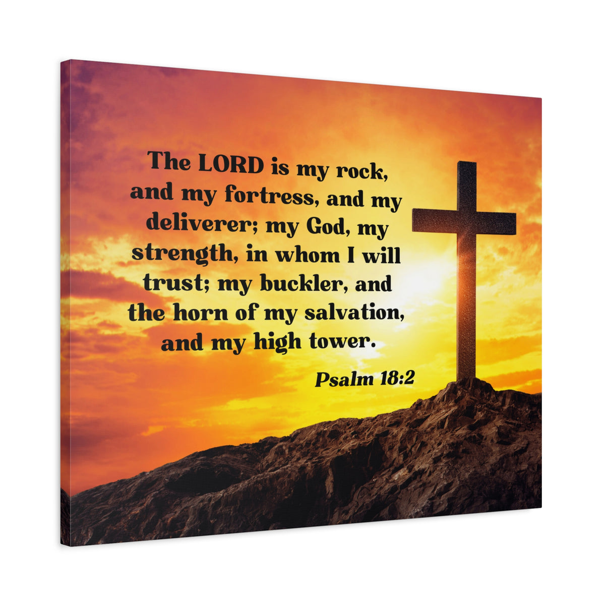 Scripture Walls My God Psalm 18:2 Bible Verse Canvas Christian Wall Art Ready to Hang-Express Your Love Gifts
