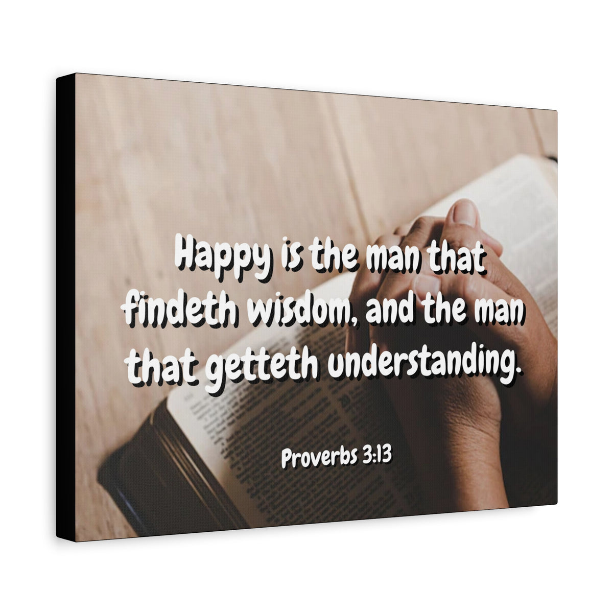Scripture Walls Findeth Wisdom Proverbs 3:13 Bible Verse Canvas Christian Wall Art Ready to Hang-Express Your Love Gifts