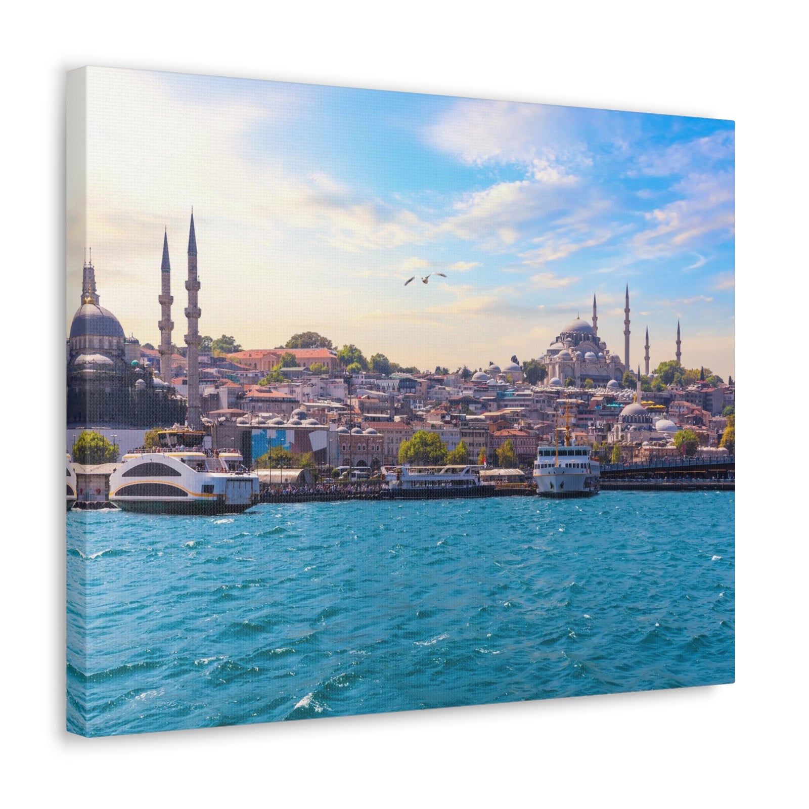 Istanbul Daytime Skyline Canvas Artwork High-Quality Breathtaking Stunning Cityscape for Home Decor Ready to Hang-Express Your Love Gifts