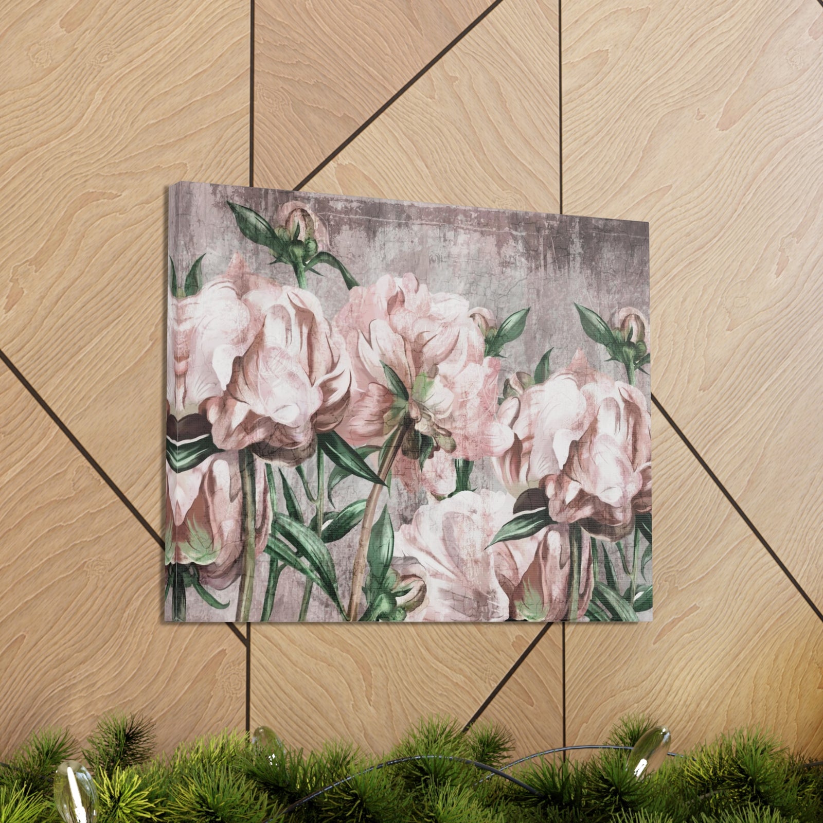 Large Art Peony Painted Flower Canvas Wall Art for Home Decor Ready-to-Hang-Express Your Love Gifts