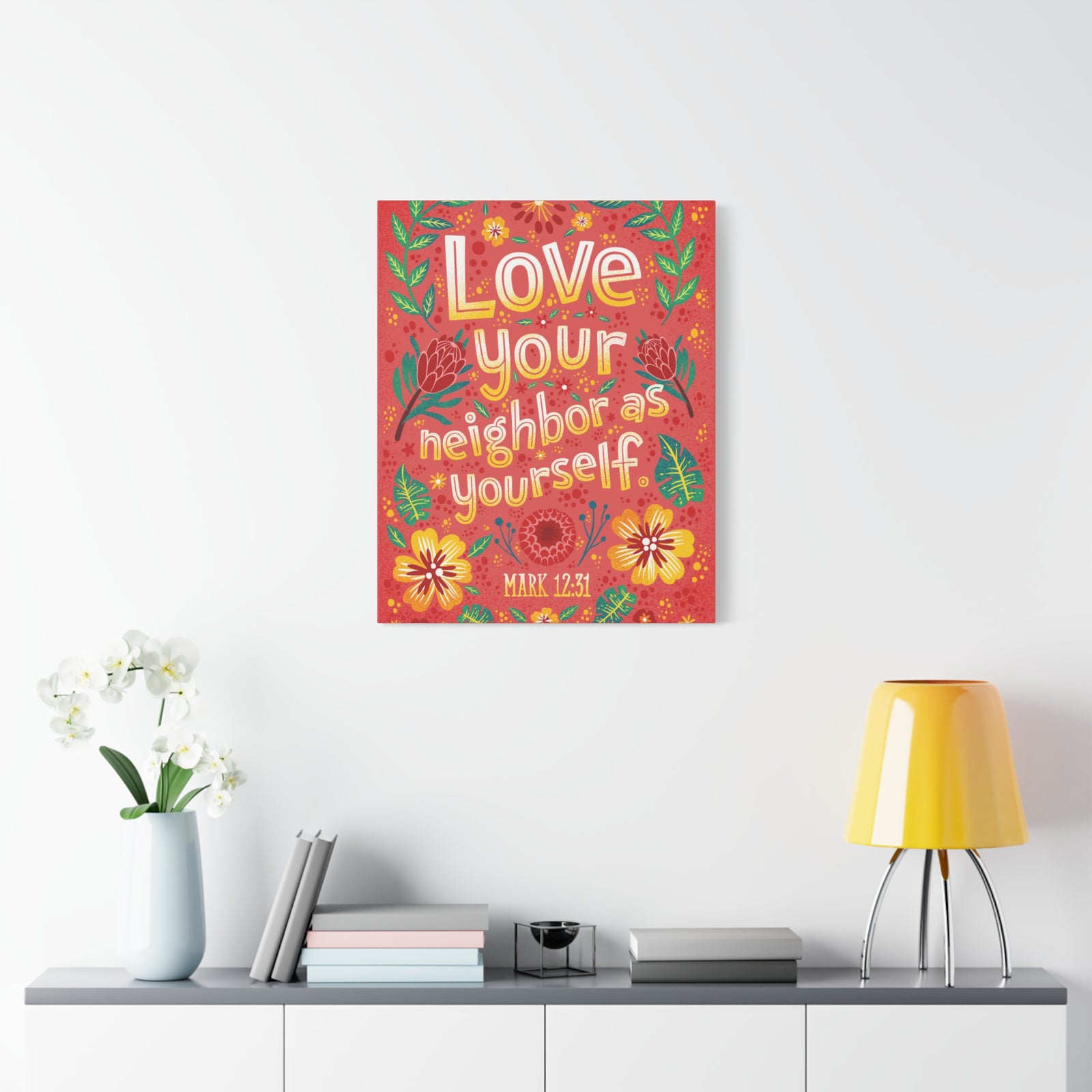Scripture Walls Love Your Neighbor Mark 12:31 Bible Verse Canvas Christian Wall Art Ready to Hang