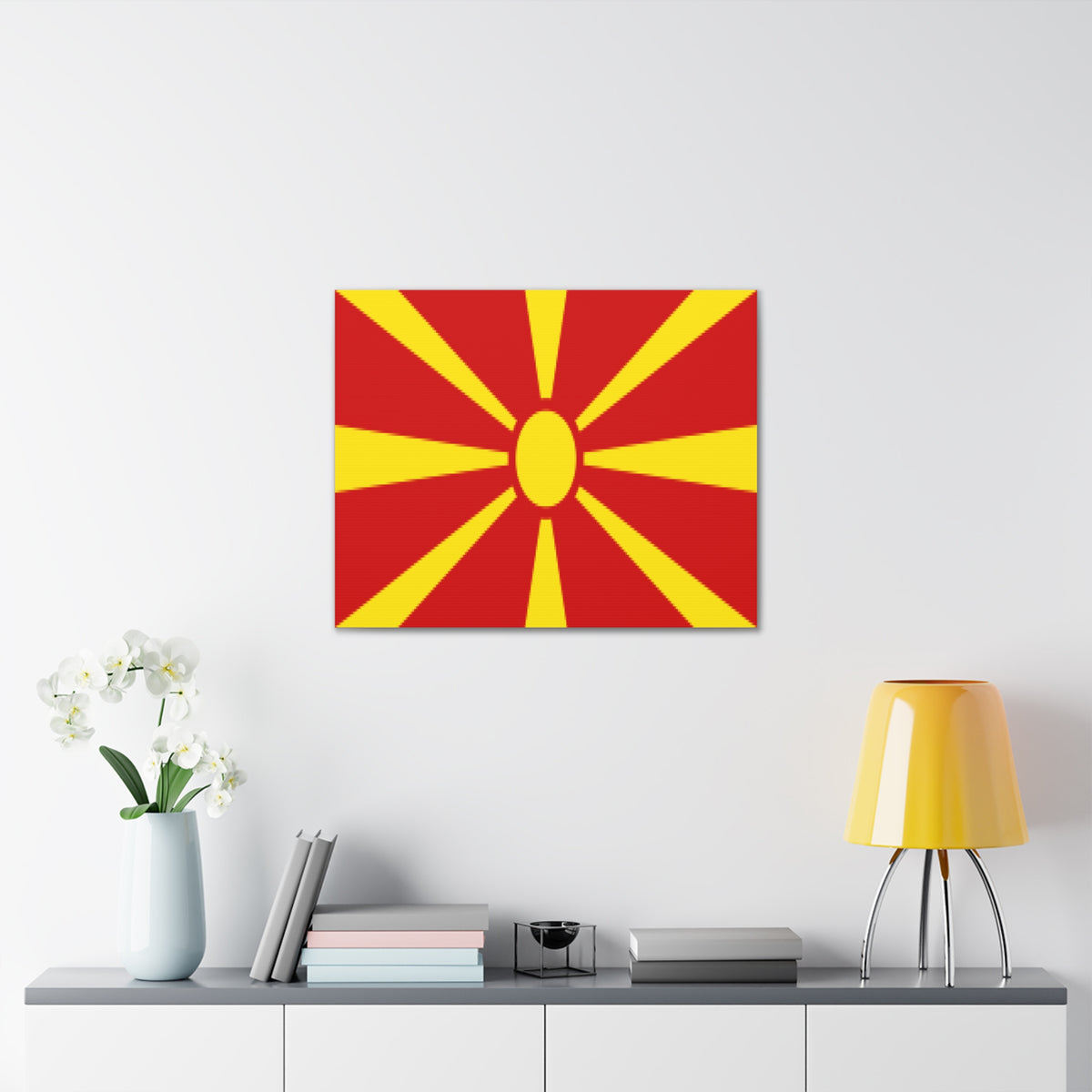North Macedonia Country Flag Canvas Vibrant Wall Art Unframed Home Decor-Express Your Love Gifts