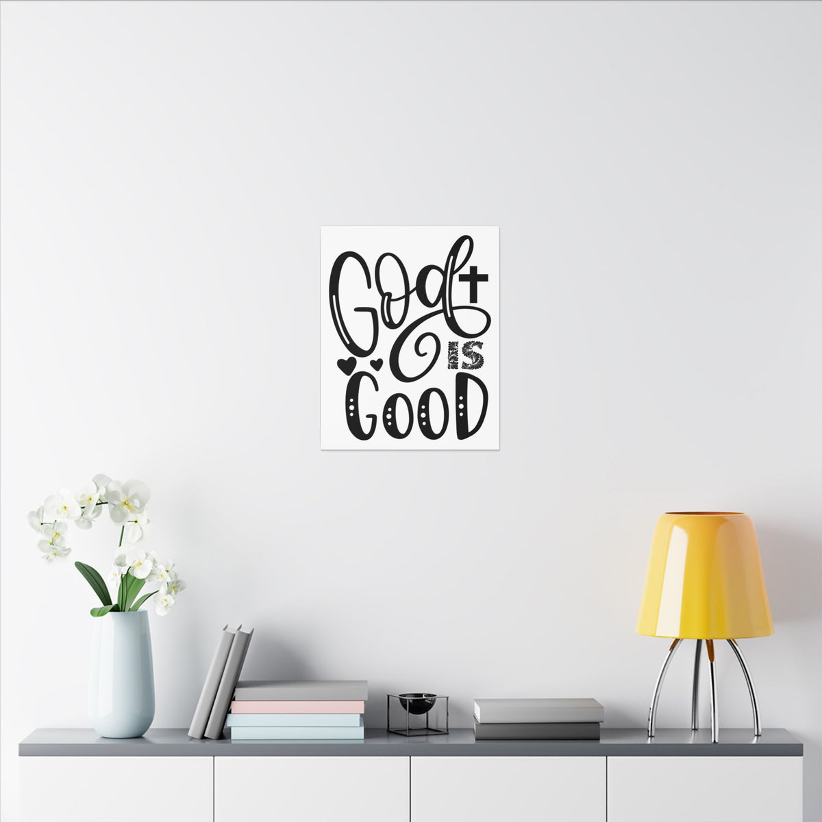 Scripture Canvas God Is Good Psalm 34:8 Christian Wall Art Print Ready to Hang-Express Your Love Gifts